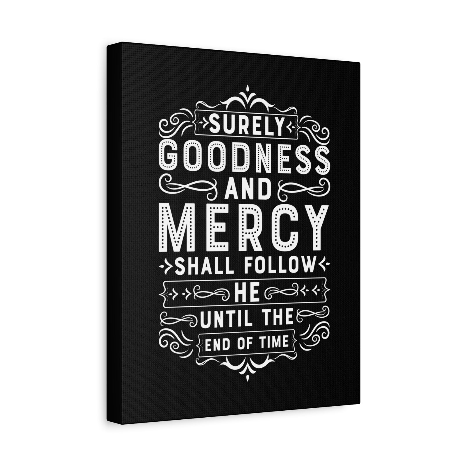 Scripture Canvas Goodness And Mercy Psalms 23:6 Christian Wall Art Bible Verse Print Ready to Hang-Express Your Love Gifts