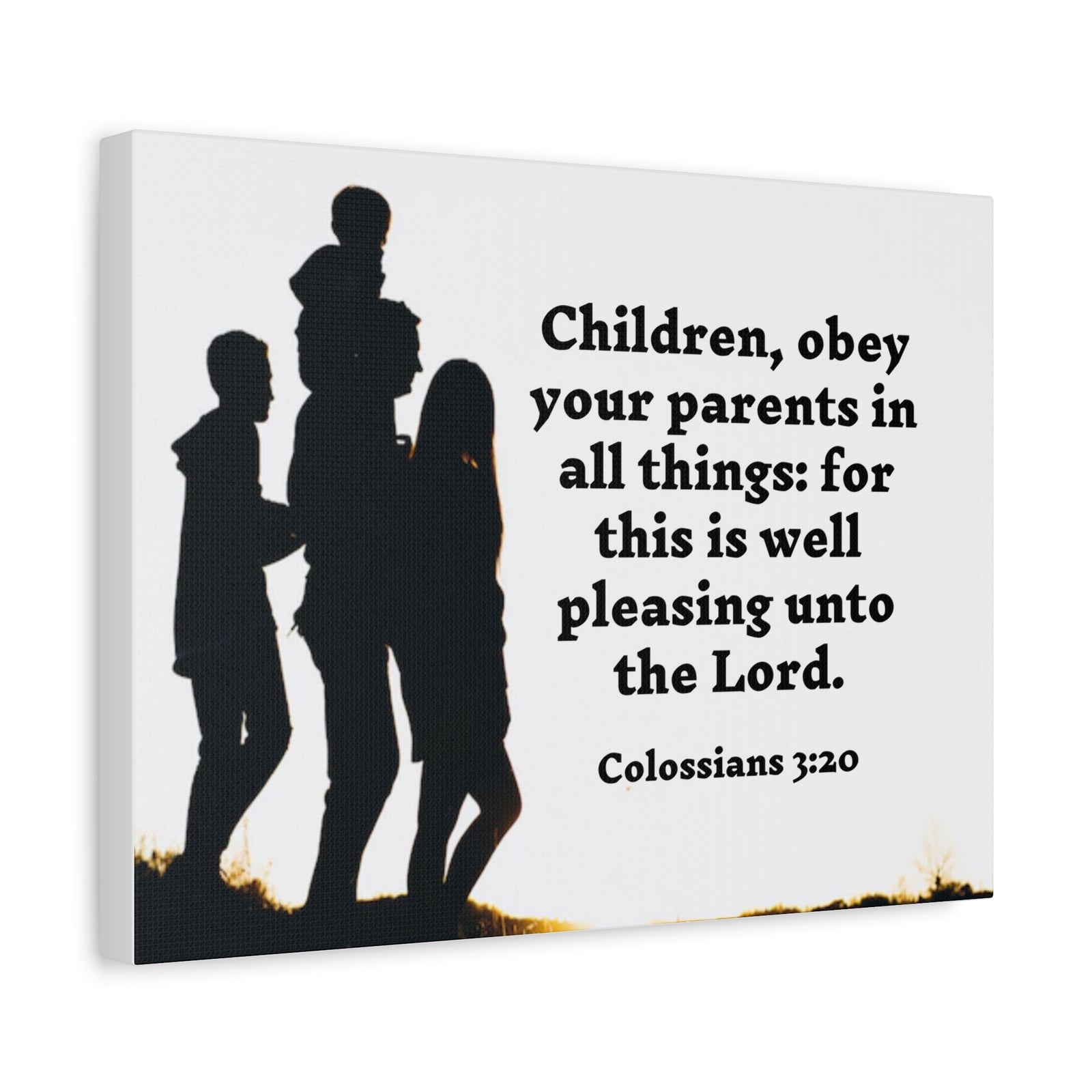 Scripture Walls Obey Your Parents Colossians 3:20 Bible Verse Canvas Christian Wall Art Ready to Hang-Express Your Love Gifts