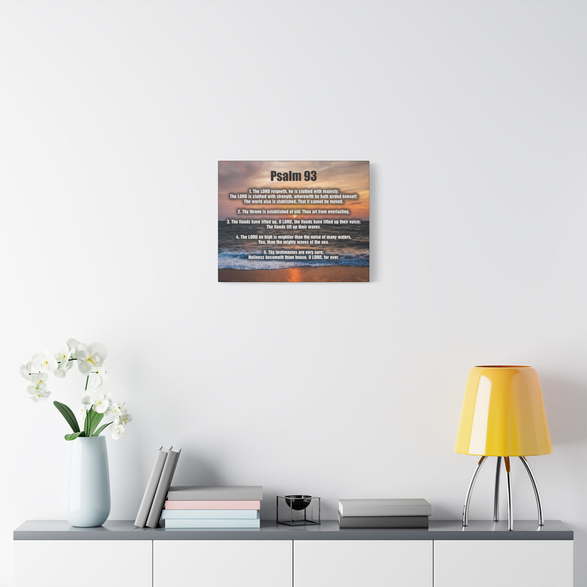 Scripture Canvas The Lord Reigneth Psalm 93 Christian Wall Art Bible Verse Print Ready to Hang-Express Your Love Gifts