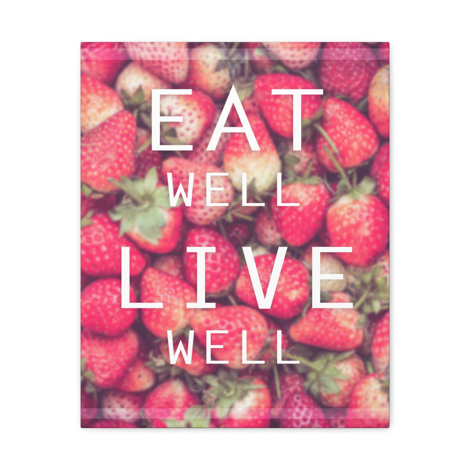 Inspirational Quote Canvas Eat Well Live Well Motivational Print Ready to Hang Artwork-Express Your Love Gifts