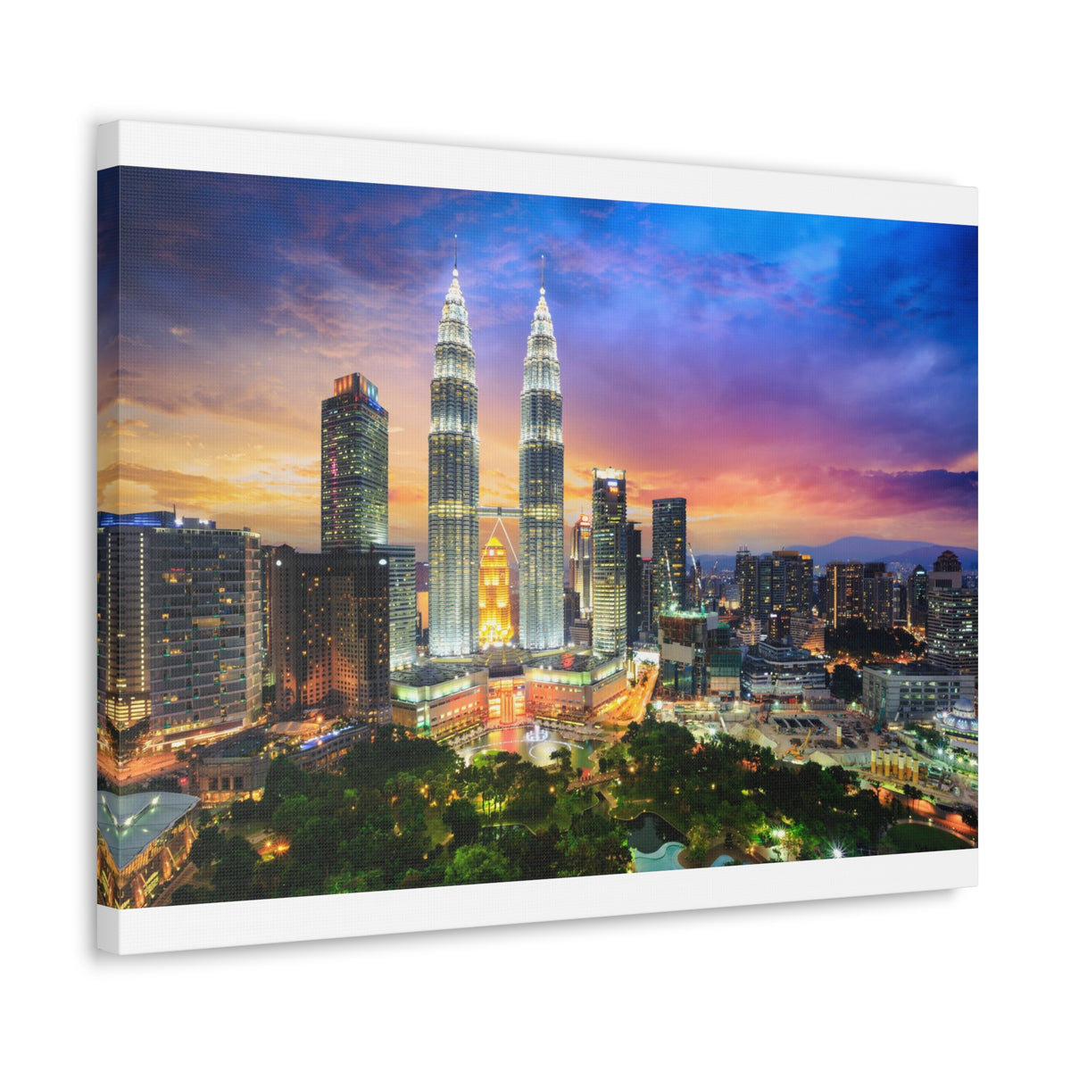 Kuala Lumpur Night Skyline Canvas Artwork High-Quality Breathtaking Stunning Cityscape for Home Decor Ready to Hang-Express Your Love Gifts