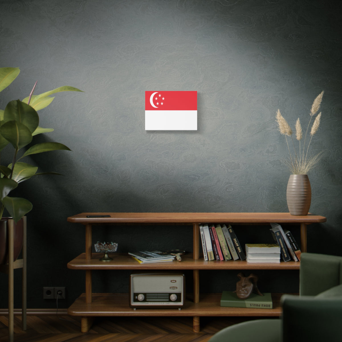 Singapore Country Flag Canvas Vibrant Wall Art Unframed Home Decor-Express Your Love Gifts