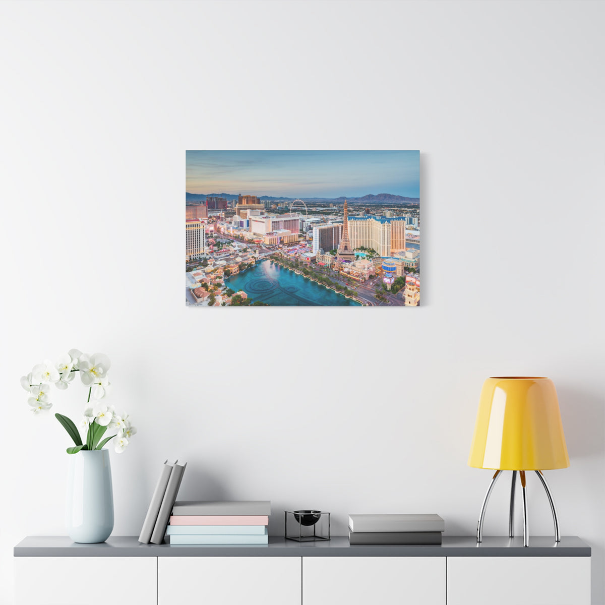 Las Vegas Daytime Skyline Canvas Artwork High-Quality Breathtaking Stunning Cityscape for Home Decor Ready to Hang-Express Your Love Gifts
