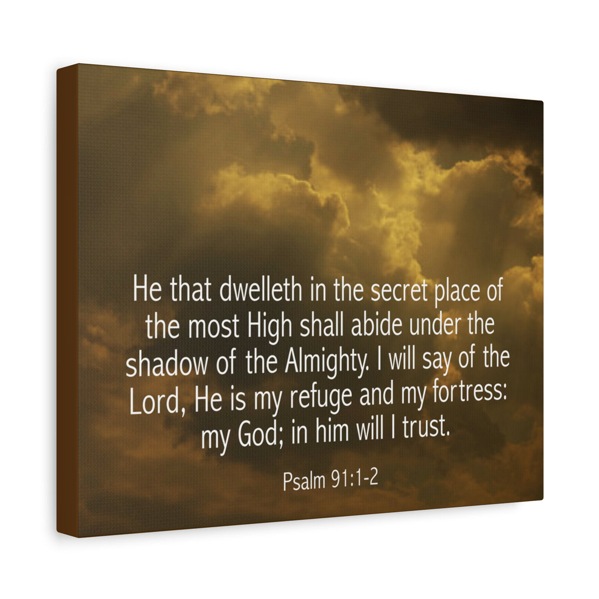 Bible Verse Canvas Secret Place Psalm 91:1-2 Christian Home Décor Wall Art Scripture Ready to Hang Faith Print-Express Your Love Gifts