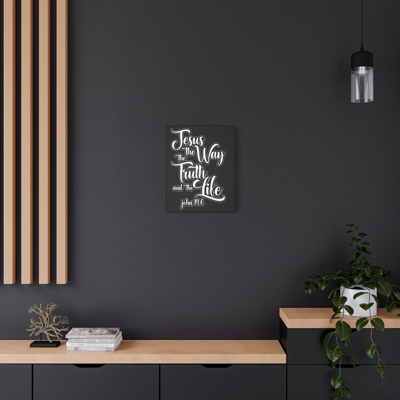 Scripture Walls Jesus The Way The Truth And The Life John 14:6 Black and White Bible Verse Canvas Christian Wall Art Ready To Hang-Express Your Love Gifts