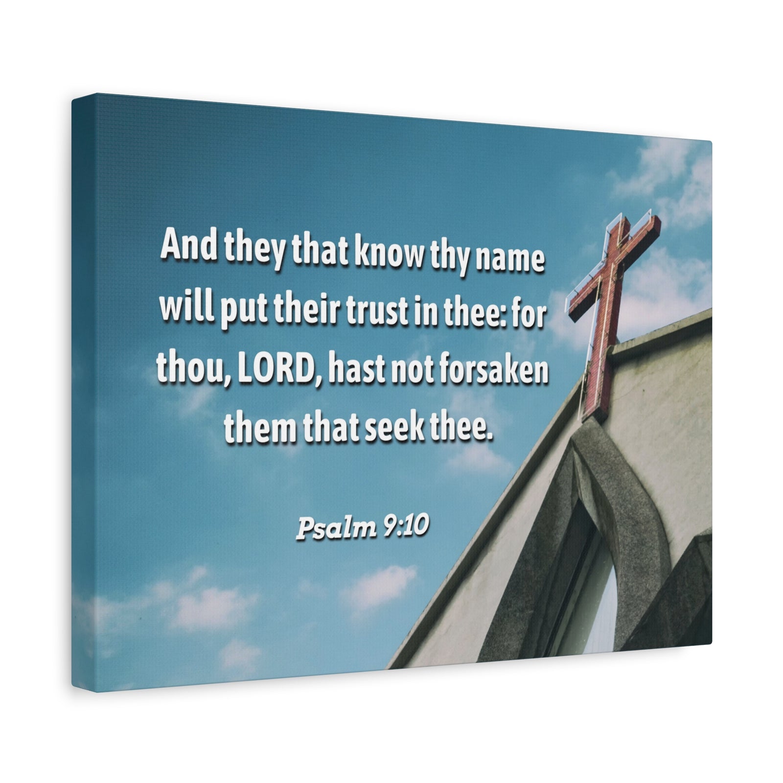 Scripture Canvas Trust In Thee Psalms 9:10 Christian Wall Art Bible Verse Print Ready to Hang-Express Your Love Gifts