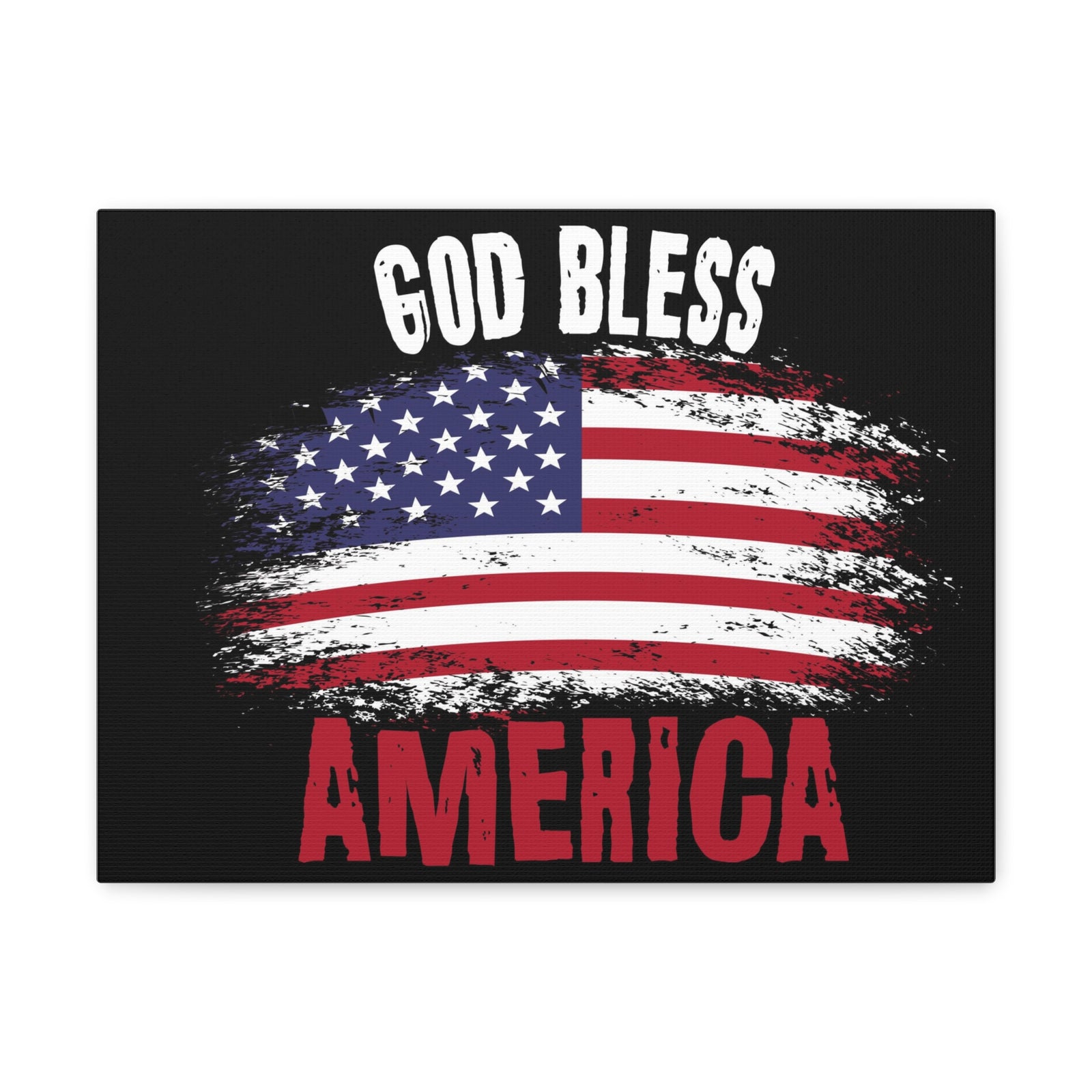God Bless America On Black Background Canvas Wall Art for Home Decor Ready-to-Hang-Express Your Love Gifts