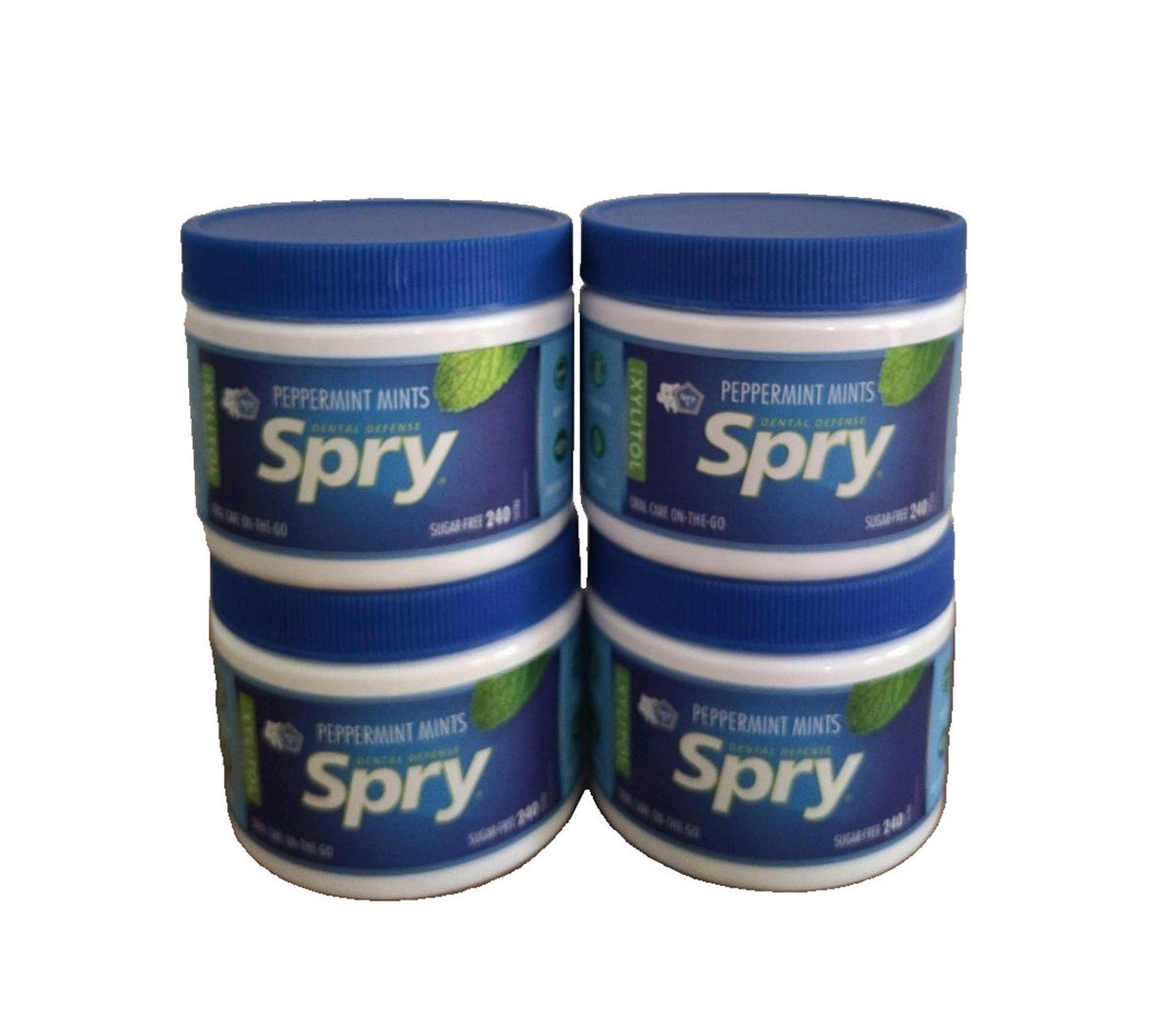 Spry 240ct Xylitol Peppermint Mints 4 Pack (960 Total) Sugar-Free Fresh Breath EXP 02/2027-Express Your Love Gifts