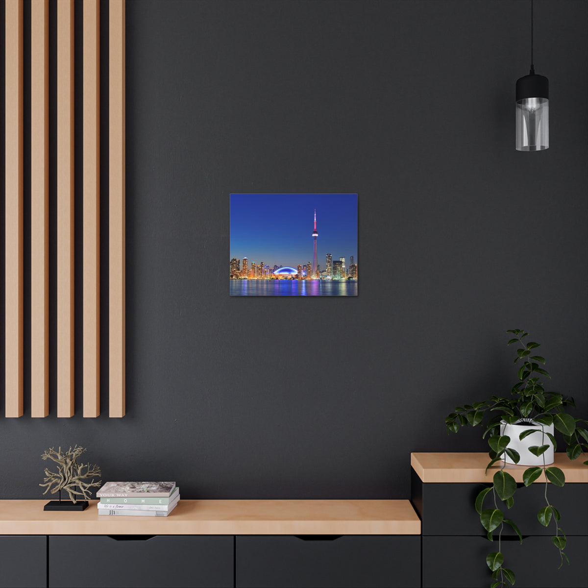 Toronto Night Skyline Canvas Artwork High-Quality Breathtaking Stunning Cityscape for Home Decor Ready to Hang-Express Your Love Gifts