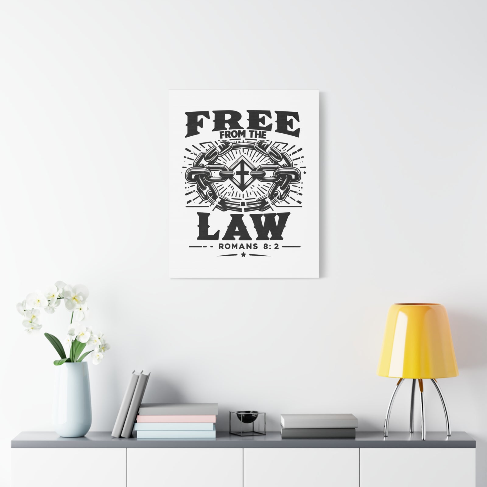 Scripture Walls Romans 8:2 Free From the Law Bible Verse Canvas Christian Wall Art Ready to Hang Unframed-Express Your Love Gifts