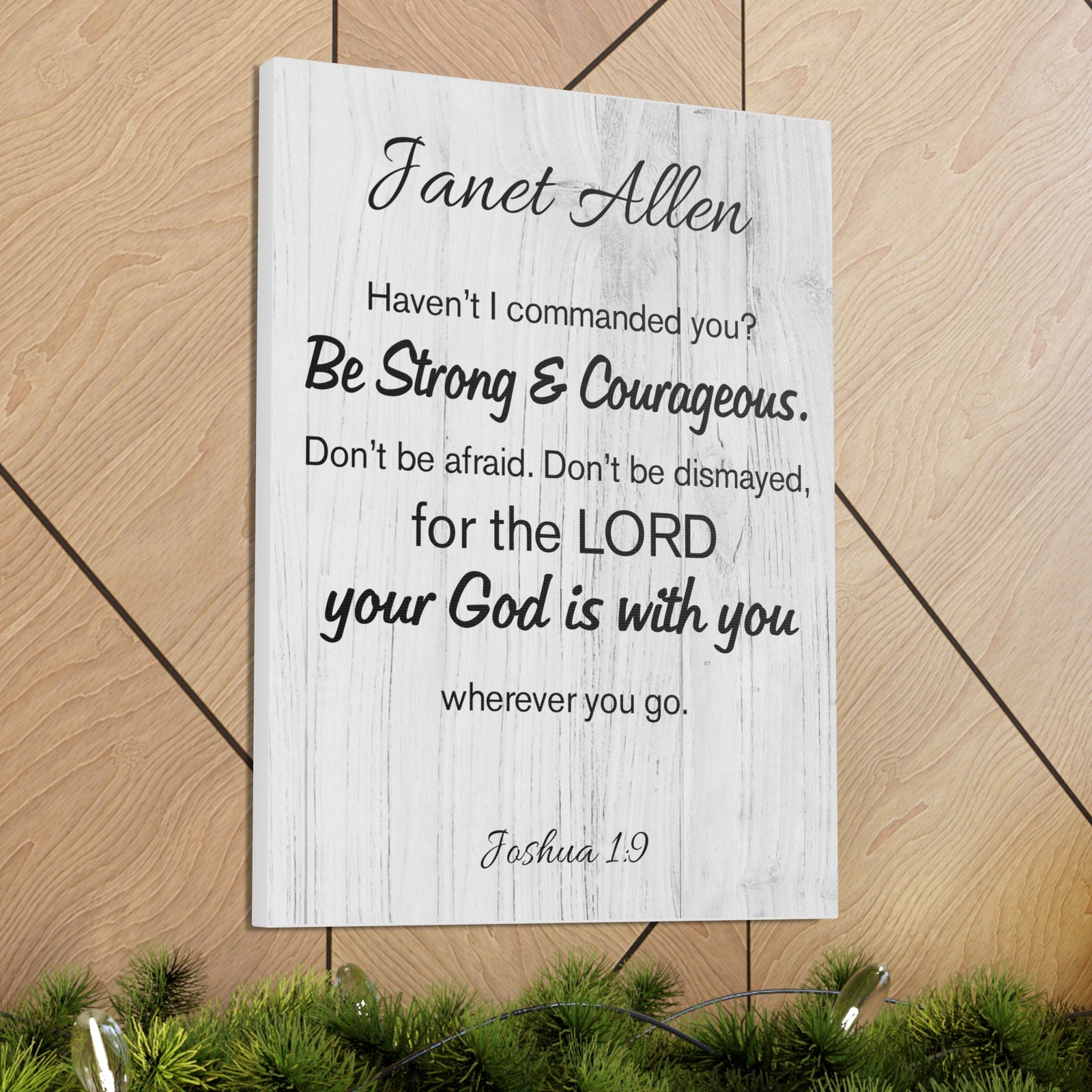Scripture Walls Personalized Joshua 1:9 Bible Chapter Canvas Christian Wall Art Ready to Hang-Express Your Love Gifts