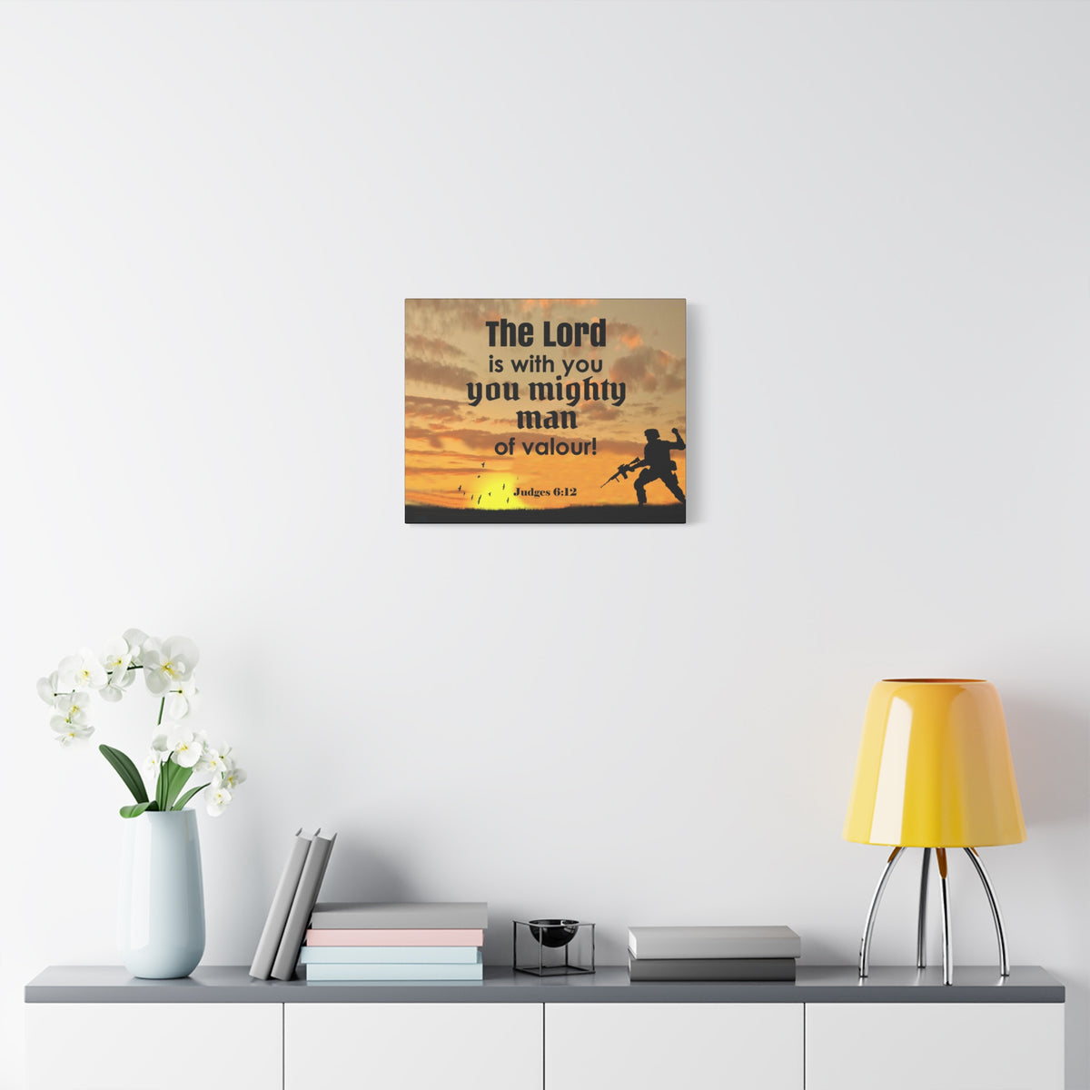 Scripture Wall Lord is with You Judges 6:12 Bible Chapter Canvas Christian Wall Art Ready to Hang-Express Your Love Gifts
