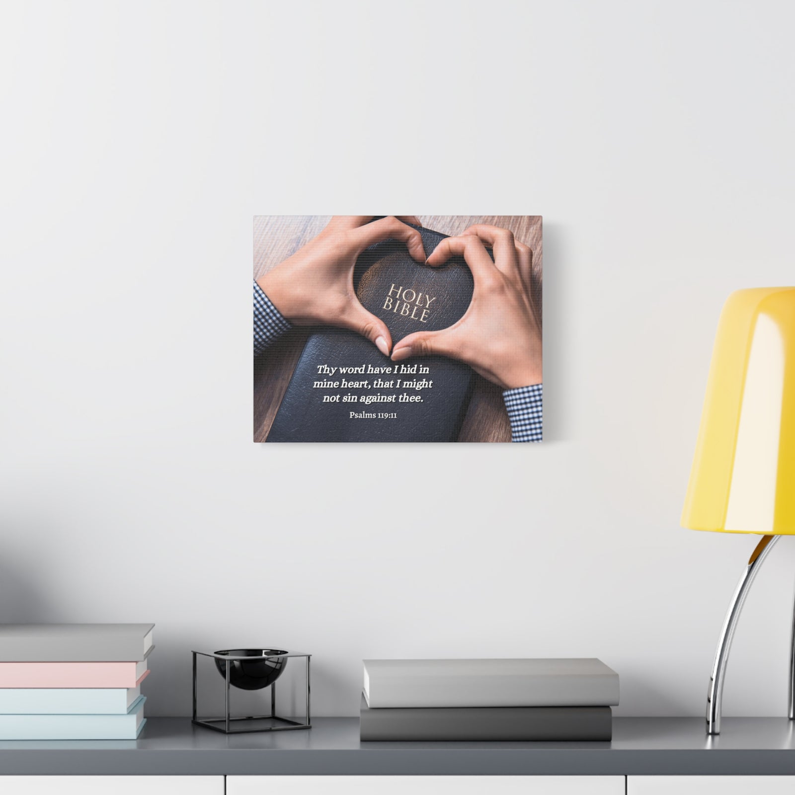Scripture Walls Heart Psalms 119:11 Bible Verse Canvas Christian Wall Art Ready to Hang-Express Your Love Gifts