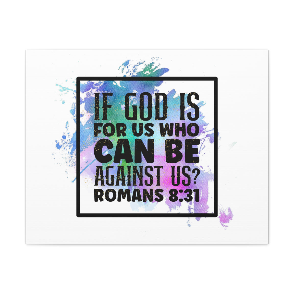 Scripture Walls Romans 8:31 Who Can Be Against Us Bible Verse Canvas Christian Wall Art Ready to Hang Unframed-Express Your Love Gifts