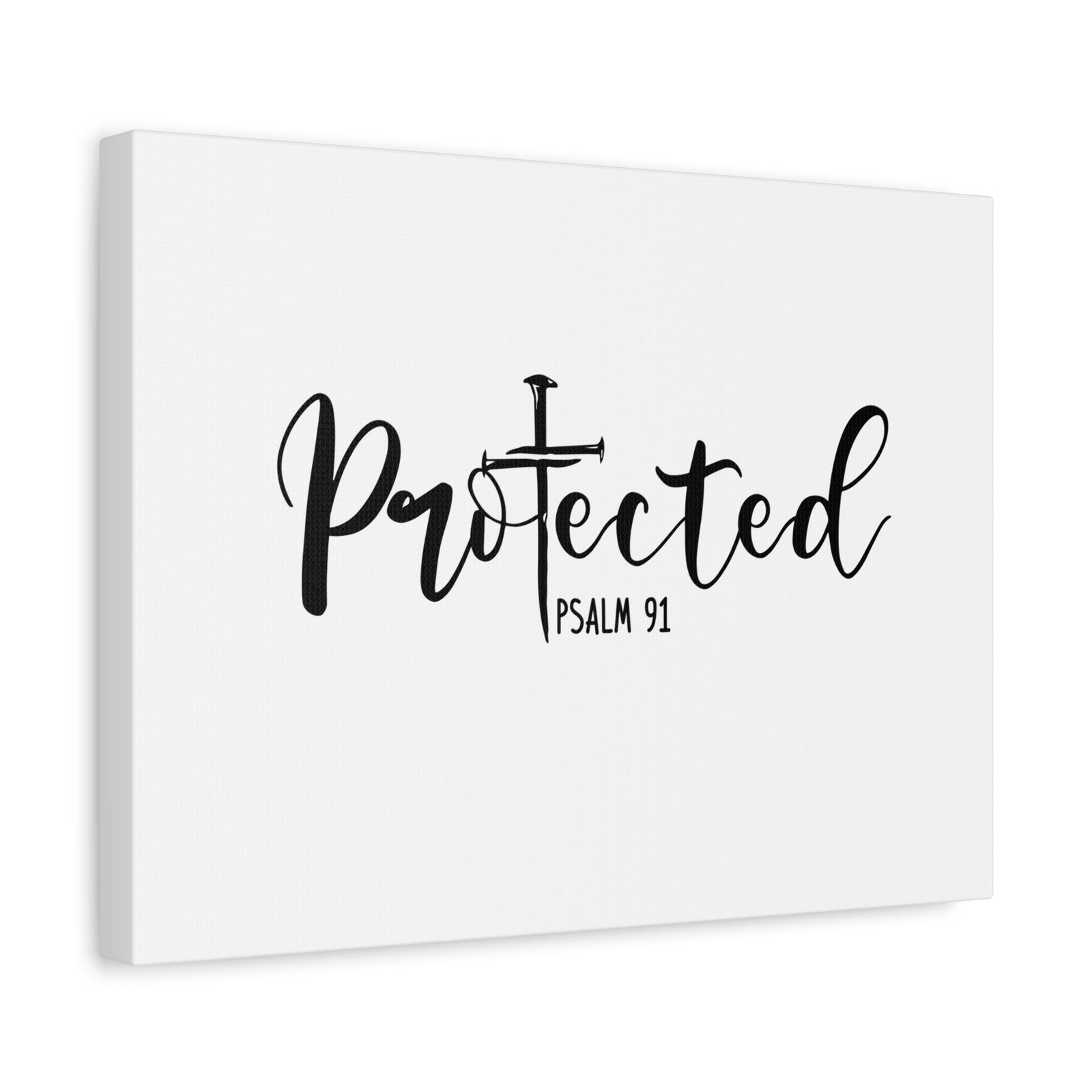Scripture Canvas Protected Psalm 91 Christian Wall Art Bible Verse Print Ready to Hang-Express Your Love Gifts