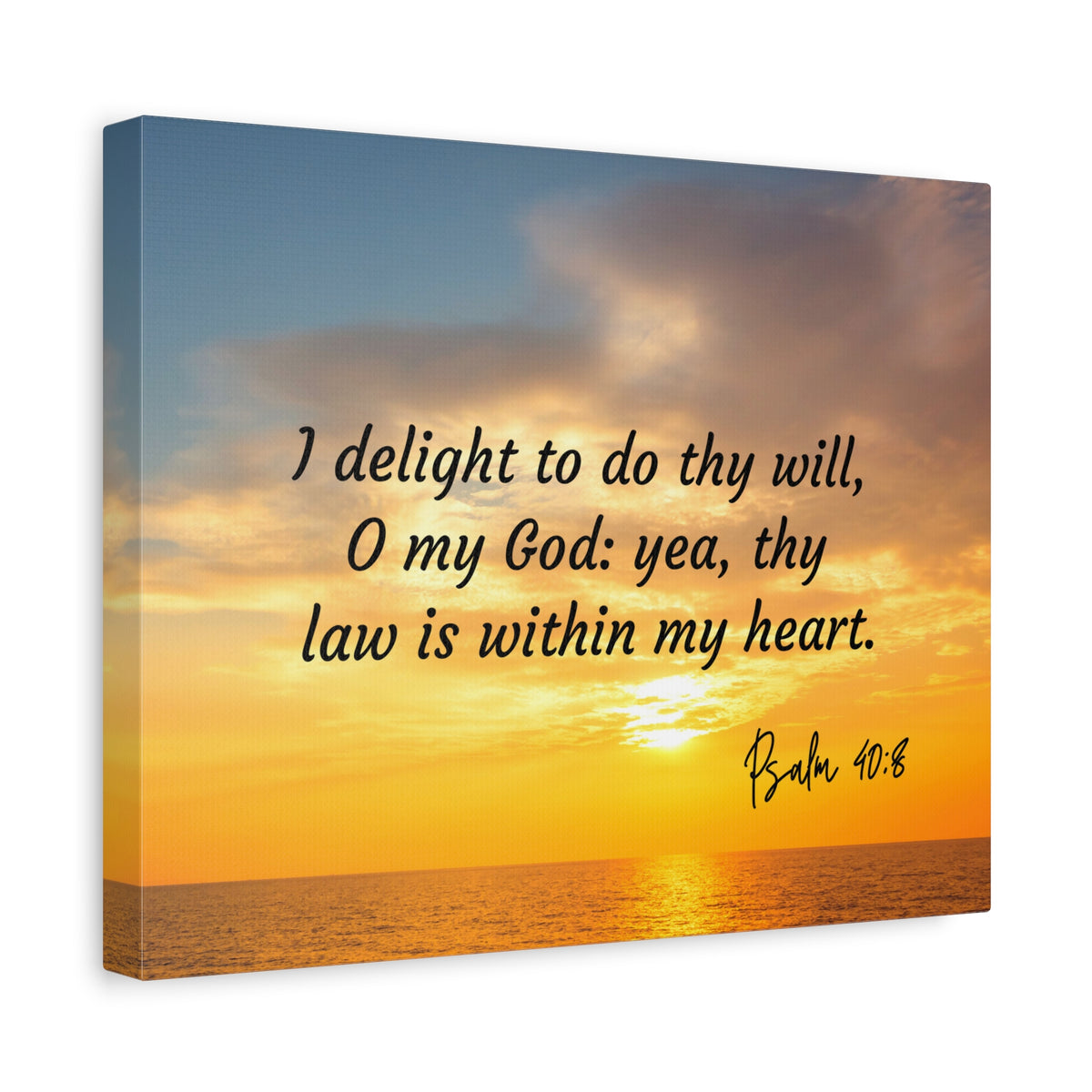 Scripture Walls Thy Will Psalms 40:8 Bible Verse Canvas Christian Wall Art Ready to Hang-Express Your Love Gifts