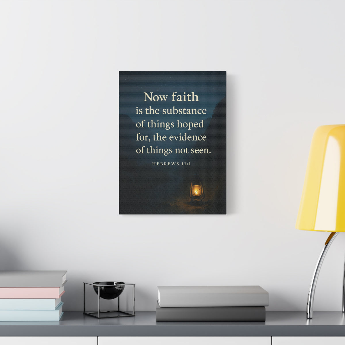 Bible Verse Canvas Hebrews 11:1 Christian Home Décor Wall Art Scripture Ready to Hang Faith Print-Express Your Love Gifts