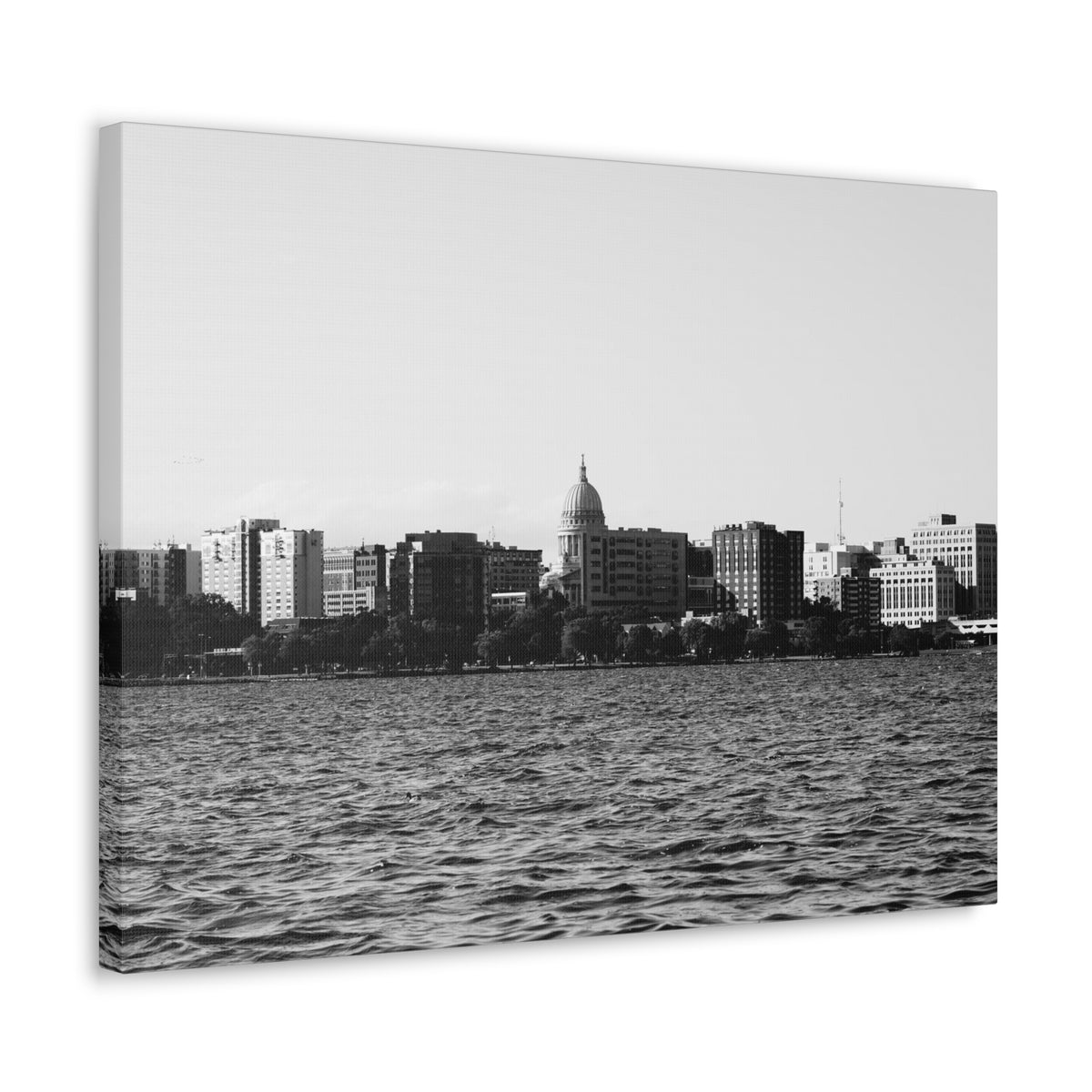 Madison Black White Skyline Canvas Artwork High-Quality Breathtaking Stunning Cityscape for Home Decor Ready to Hang-Express Your Love Gifts