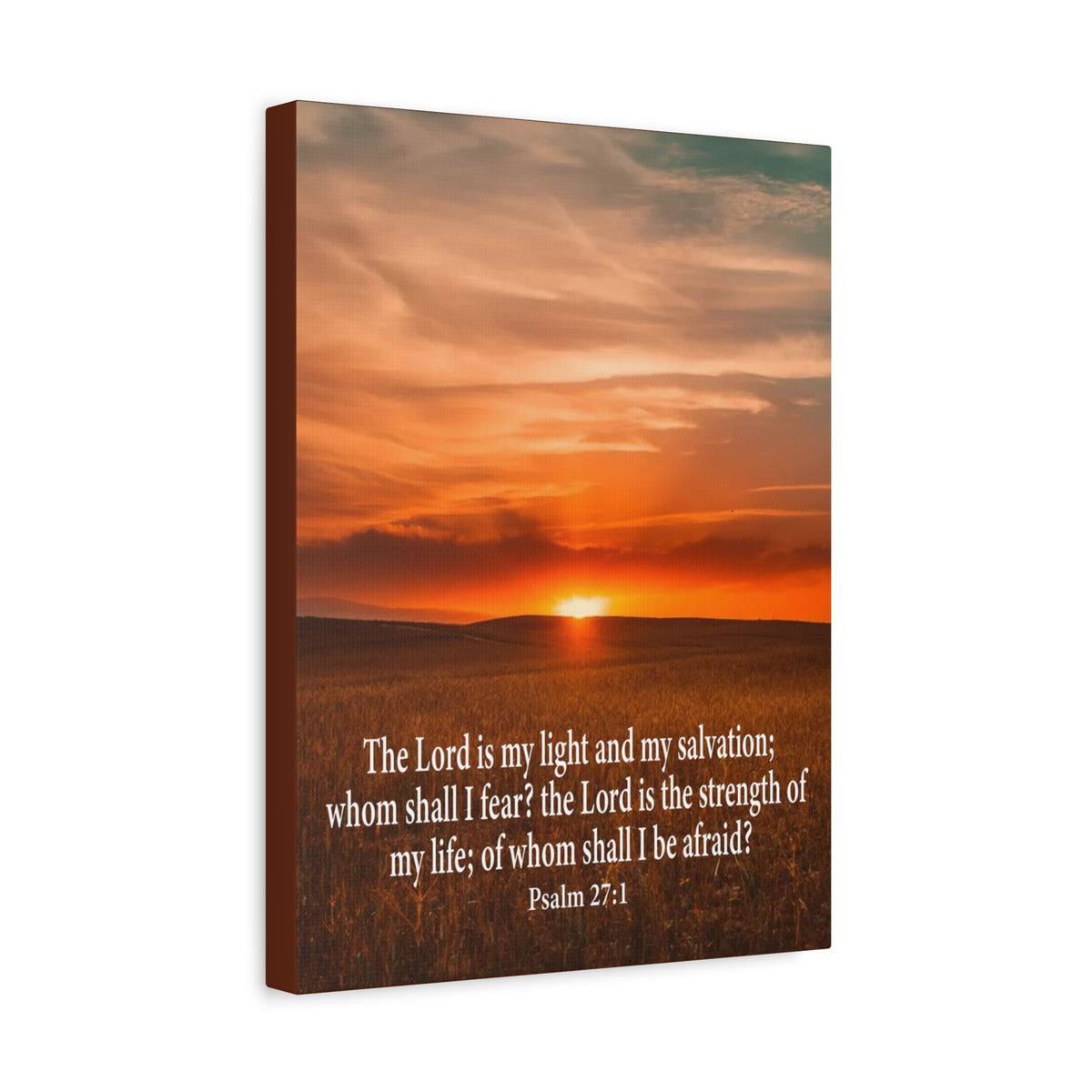 Bible Verse Canvas Lord is My Salvation Psalm 27:1 Christian Wall Décor Scripture Art Ready to Hang-Express Your Love Gifts