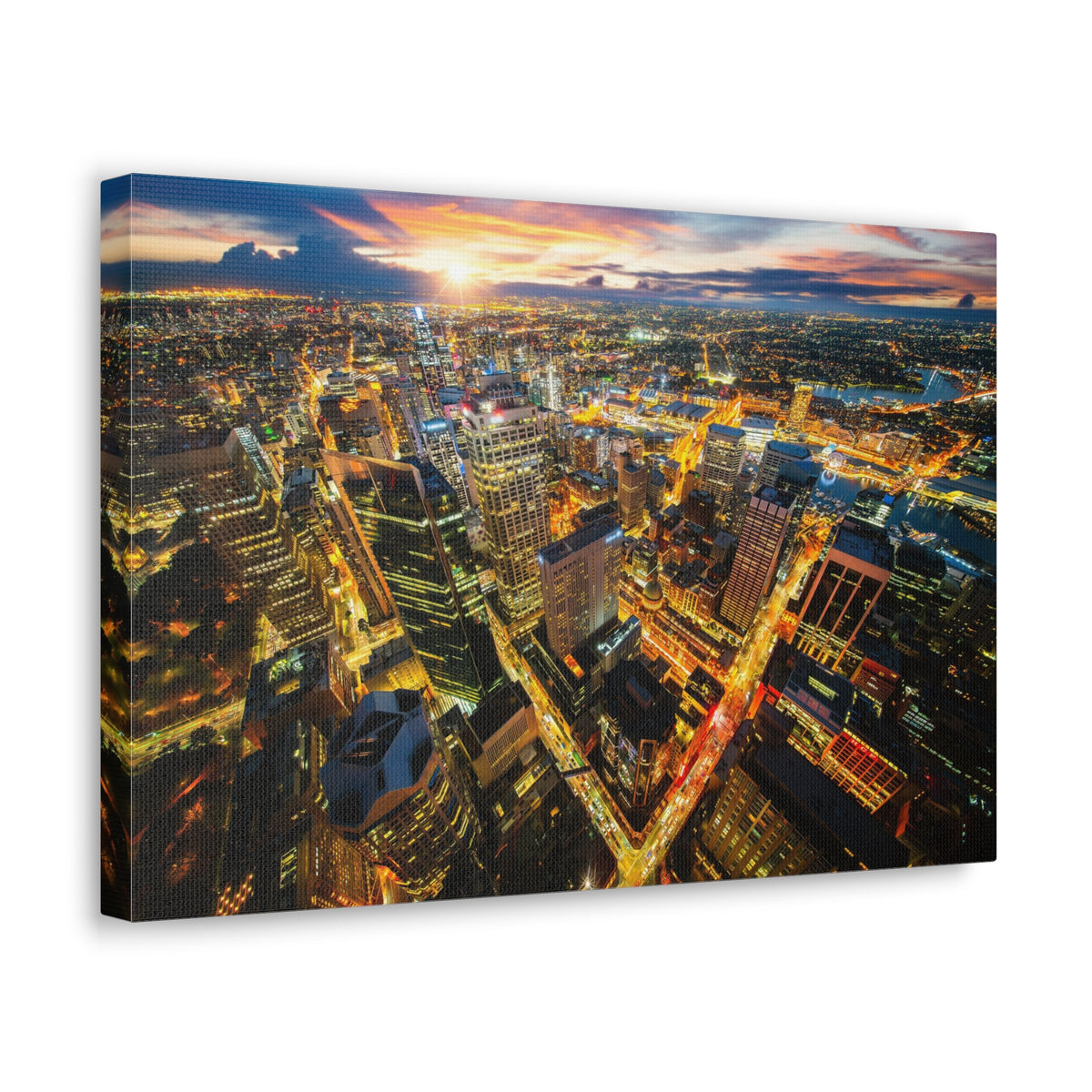 Sydney Night Skyline Canvas Artwork High-Quality Breathtaking Stunning Cityscape for Home Decor Ready to Hang-Express Your Love Gifts