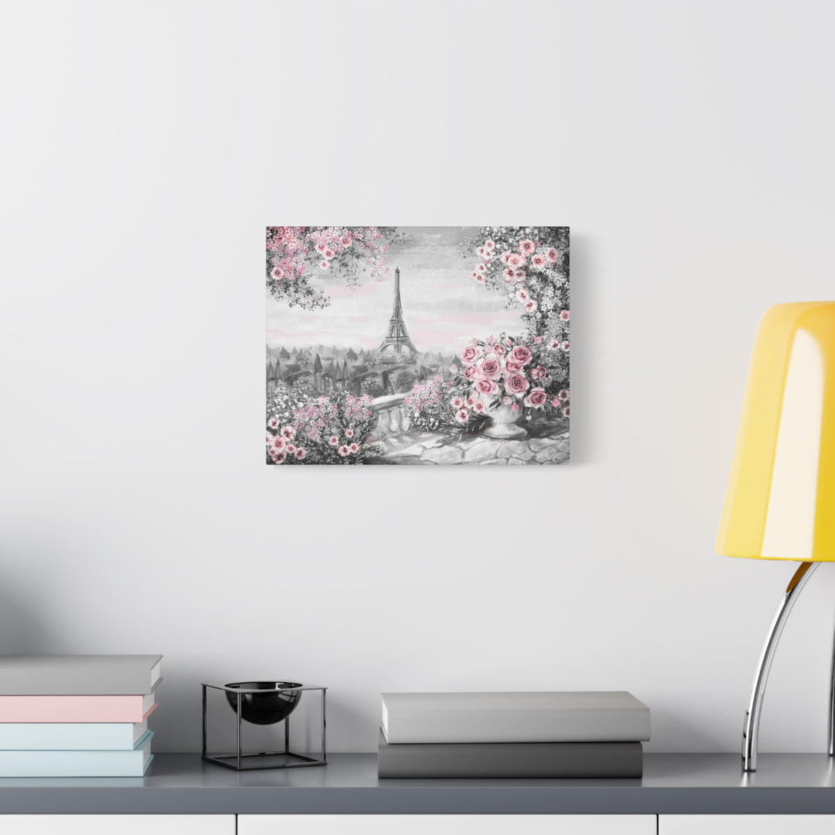 Paris Pink Rose France Canvas Artwork High-Quality Breathtaking French City for Home Decor Ready to Hang-Express Your Love Gifts