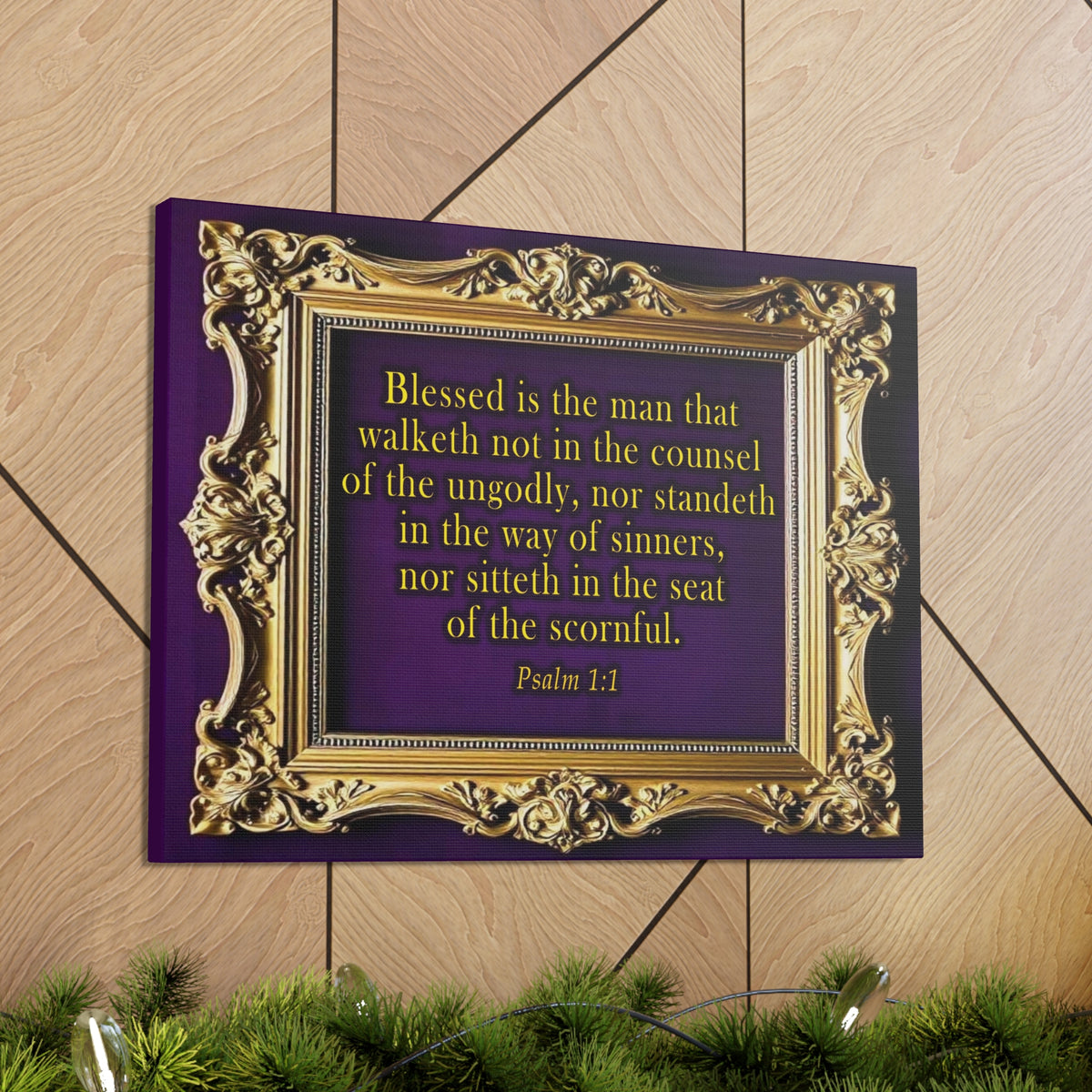 Scripture Walls Psalm 1:1 KJV Bible Verse Canvas Christian Wall Art Ready to Hang Unframed-Express Your Love Gifts