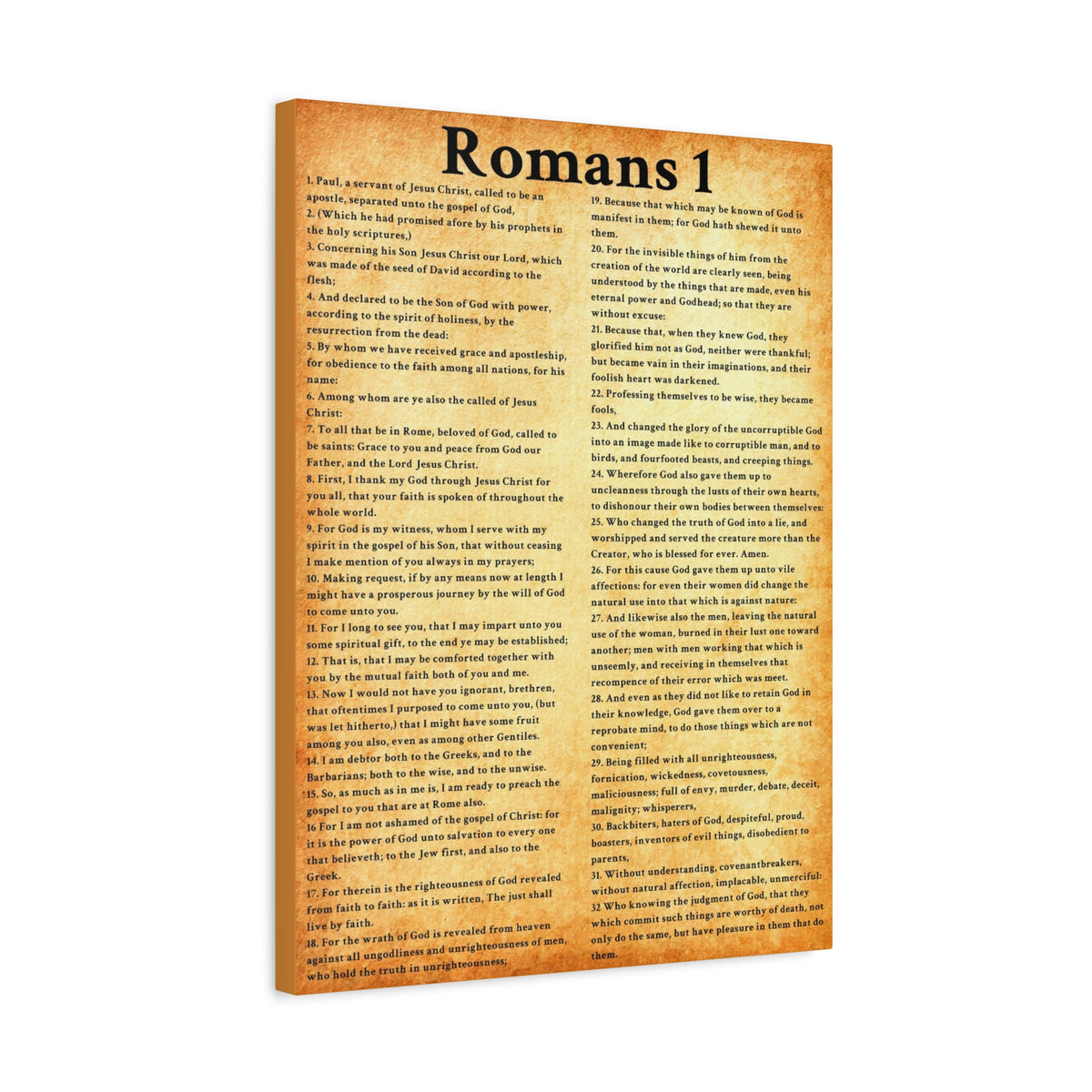 Scripture Walls Romans 1 Gold Bible Verse Canvas Christian Wall Art Ready to Hang Unframed-Express Your Love Gifts