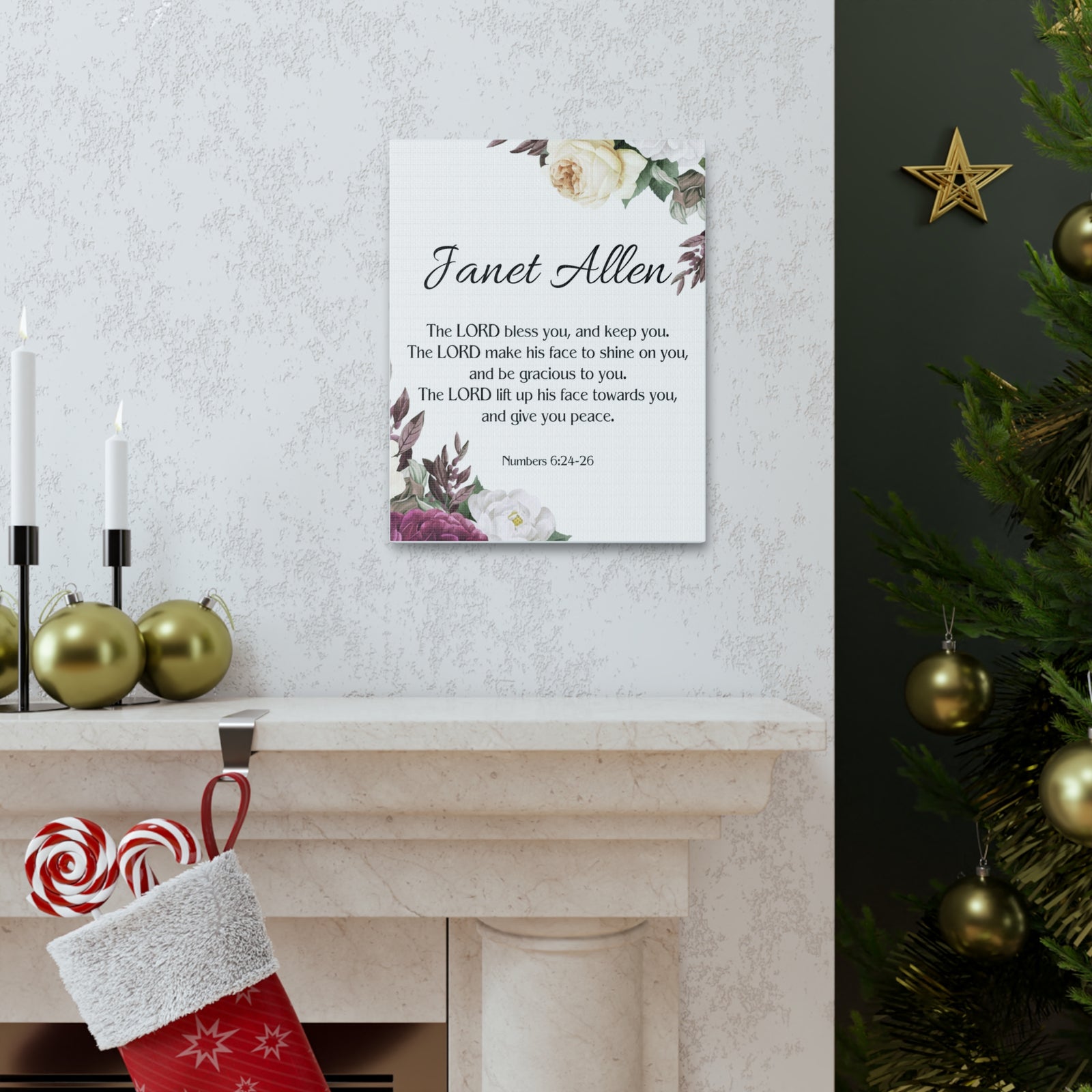 Scripture Walls Personalized Numbers 6:24-26 Bible Chapter Canvas Christian Wall Art Ready to Hang-Express Your Love Gifts