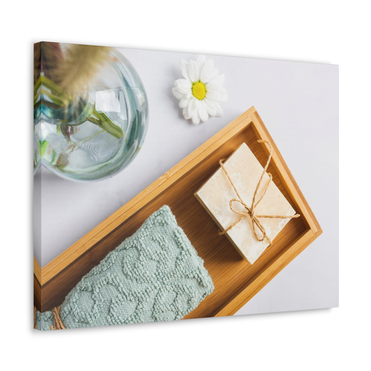 Top View Bath Forest Floral Nature Photography Canvas Wall Art for Home Decor Ready-to-Hang-Express Your Love Gifts