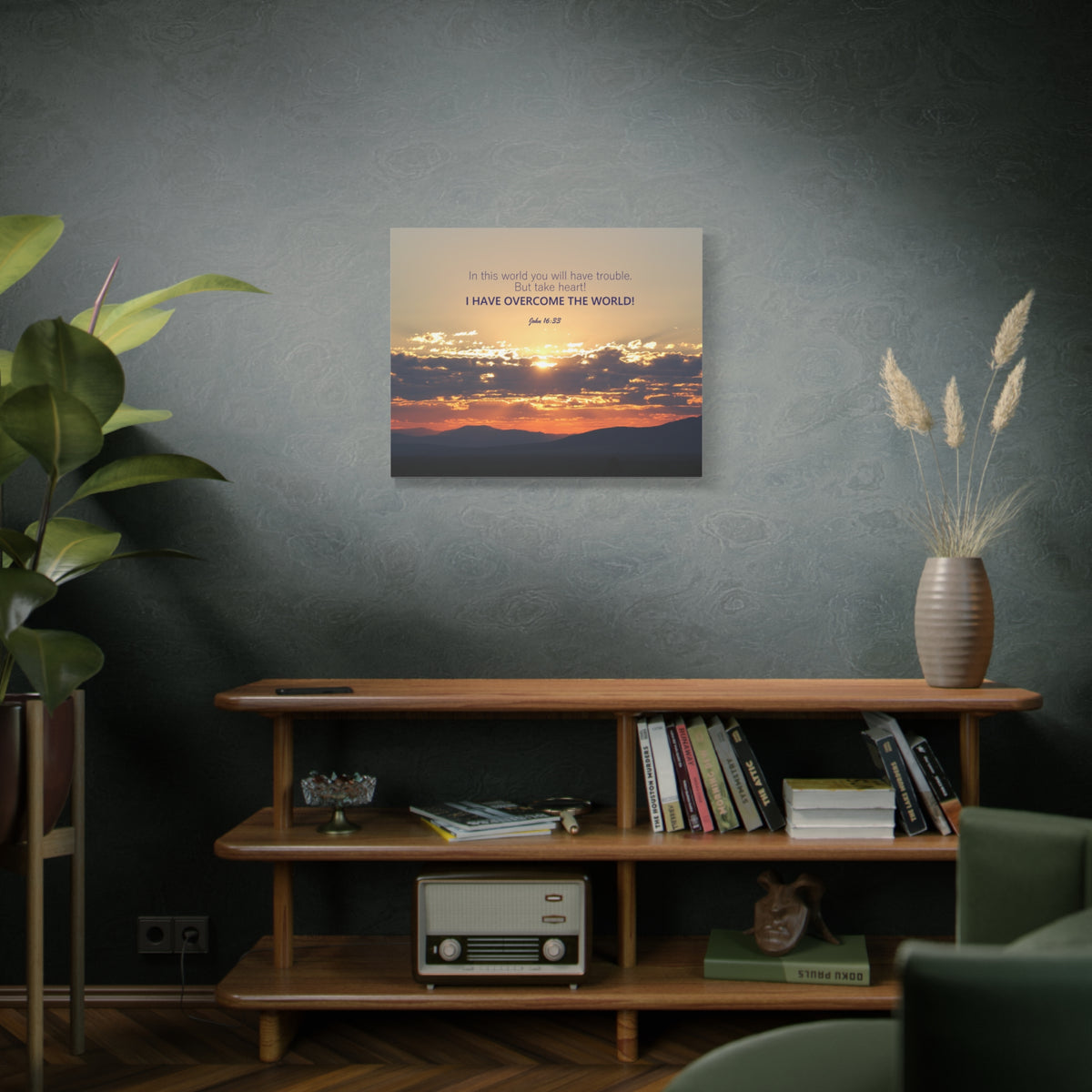 Scripture Walls Overcome The World John 16:33 Bible Verse Canvas Christian Wall Art Ready to Hang-Express Your Love Gifts