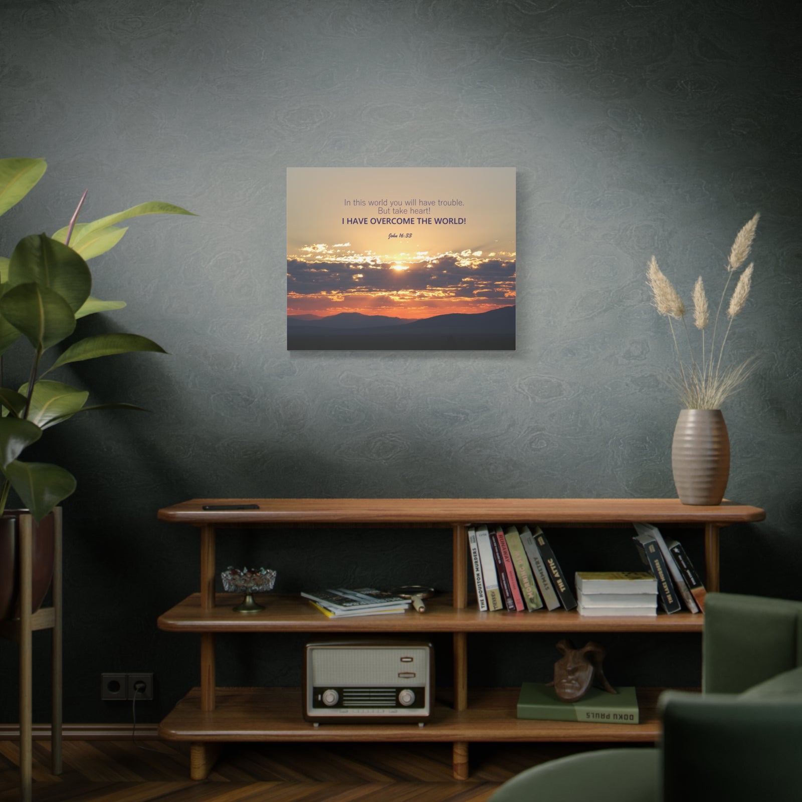 Scripture Walls Overcome The World John 16:33 Bible Verse Canvas Christian Wall Art Ready to Hang-Express Your Love Gifts