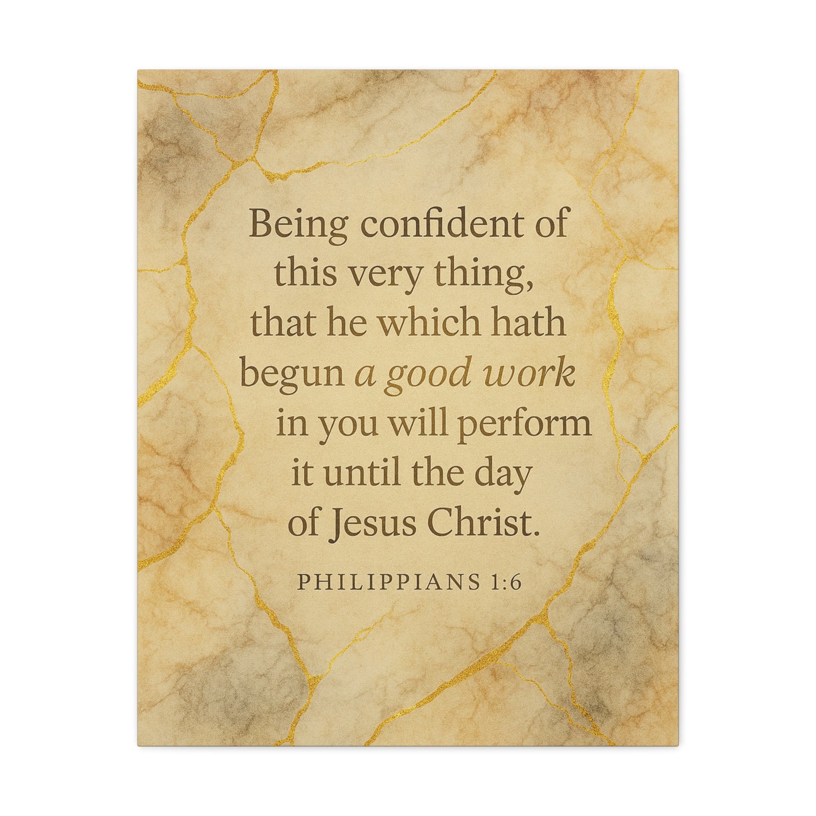 Bible Verse Canvas Philippians 1:6 Christian Home Décor Wall Art Scripture Ready to Hang Faith Print-Express Your Love Gifts