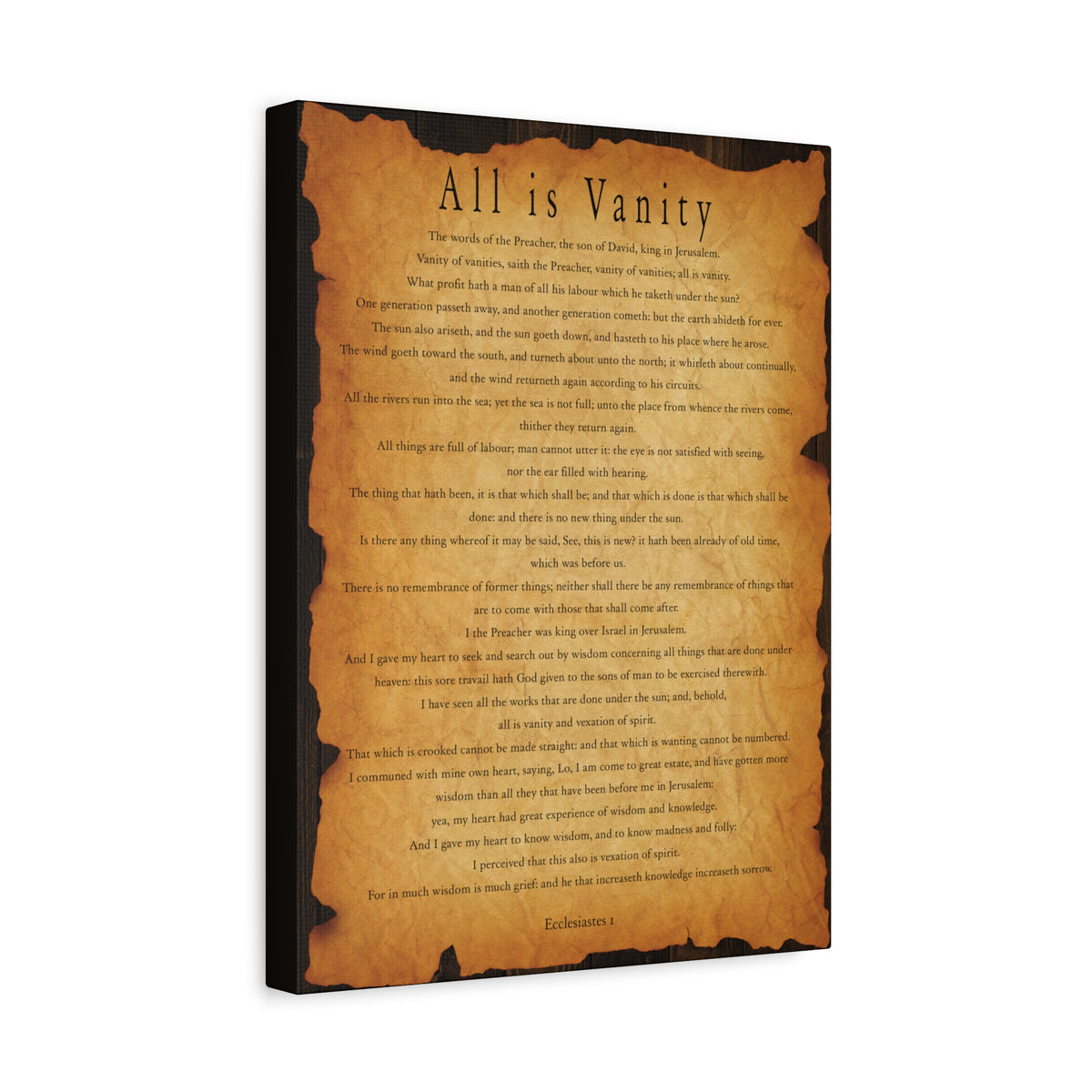 Scripture Walls All is Vanity Ecclesiastes 1 Bible Verse Canvas Christian Wall Art Ready to Hang-Express Your Love Gifts