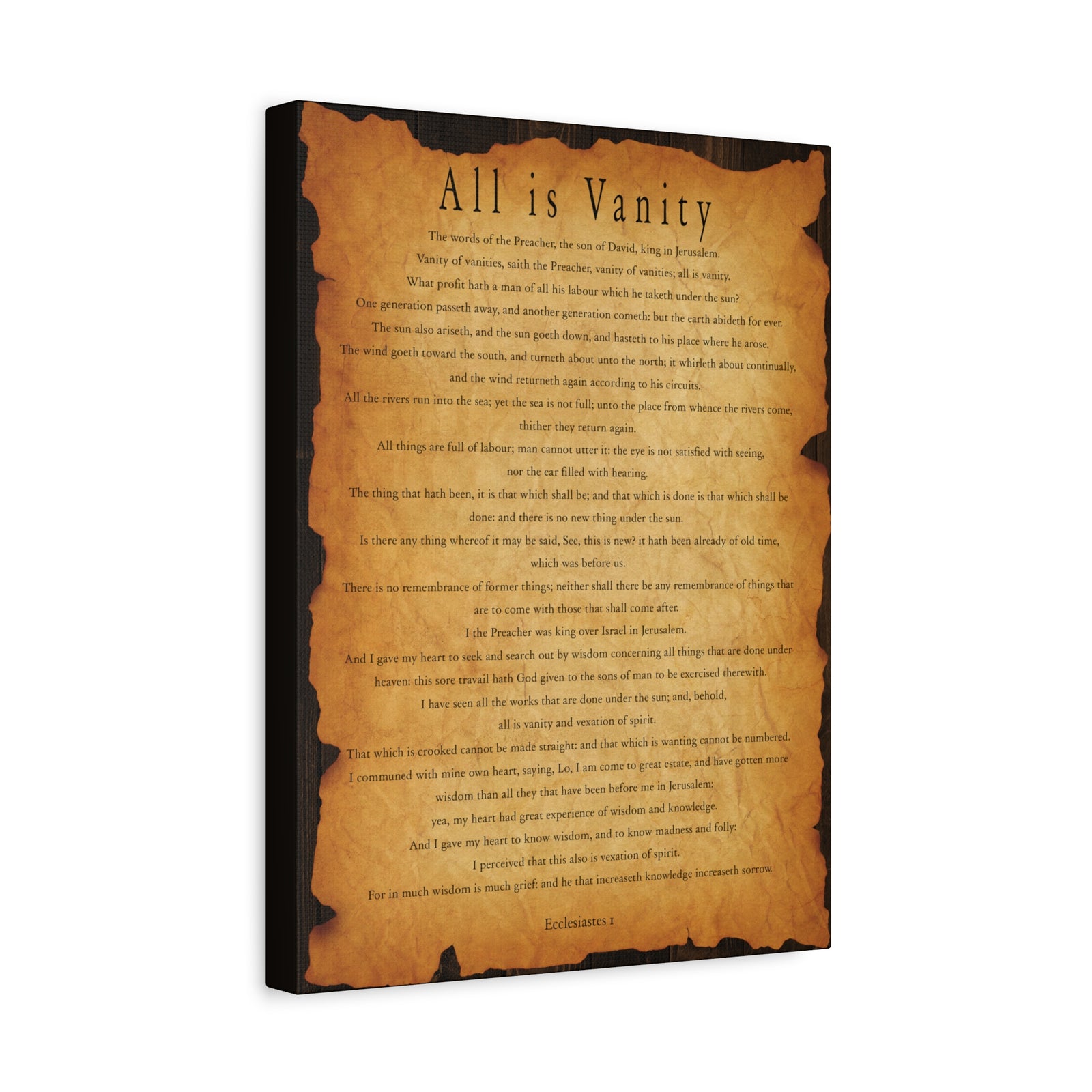 Scripture Walls All is Vanity Ecclesiastes 1 Bible Verse Canvas Christian Wall Art Ready to Hang-Express Your Love Gifts