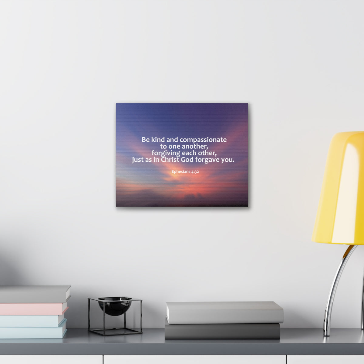 Scripture Canvas Kind and Compassionate Ephesians 4:32 Christian Wall Art Bible Verse Print Ready to Hang-Express Your Love Gifts