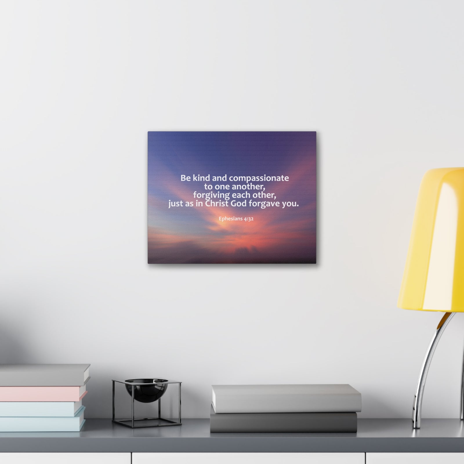Scripture Canvas Kind and Compassionate Ephesians 4:32 Christian Wall Art Bible Verse Print Ready to Hang-Express Your Love Gifts