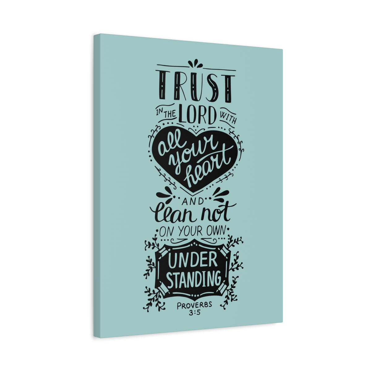 Scripture Canvas Trust In The Lord Proverbs 3:5 Christian Wall Art Bible Verse Print Ready To Hang-Express Your Love Gifts