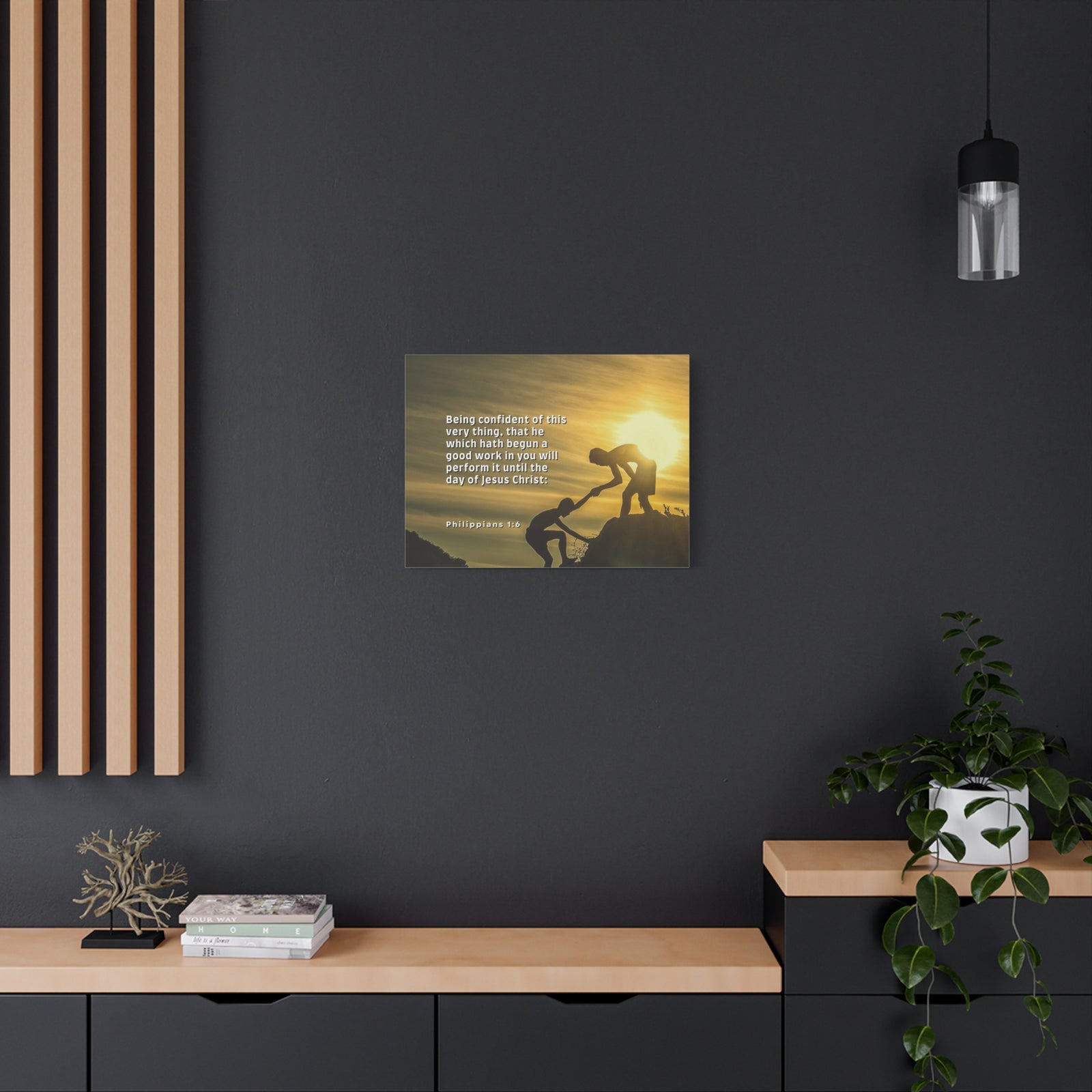 Scripture Canvas Being Confident Philippians 1:6 Christian Wall Art Bible Verse Print Ready to Hang-Express Your Love Gifts