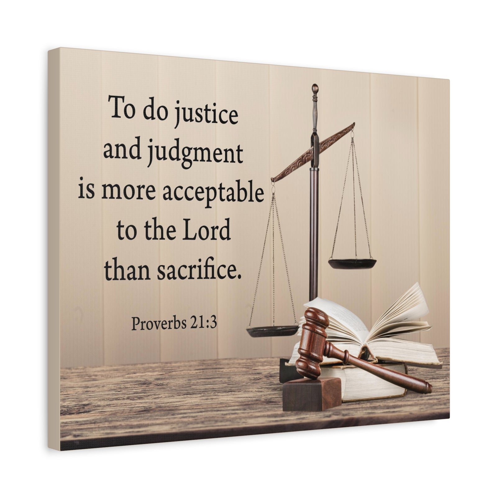 Scripture Walls Judgment and Justice Proverbs 21:3 Bible Verse Canvas Christian Wall Art Ready to Hang-Express Your Love Gifts