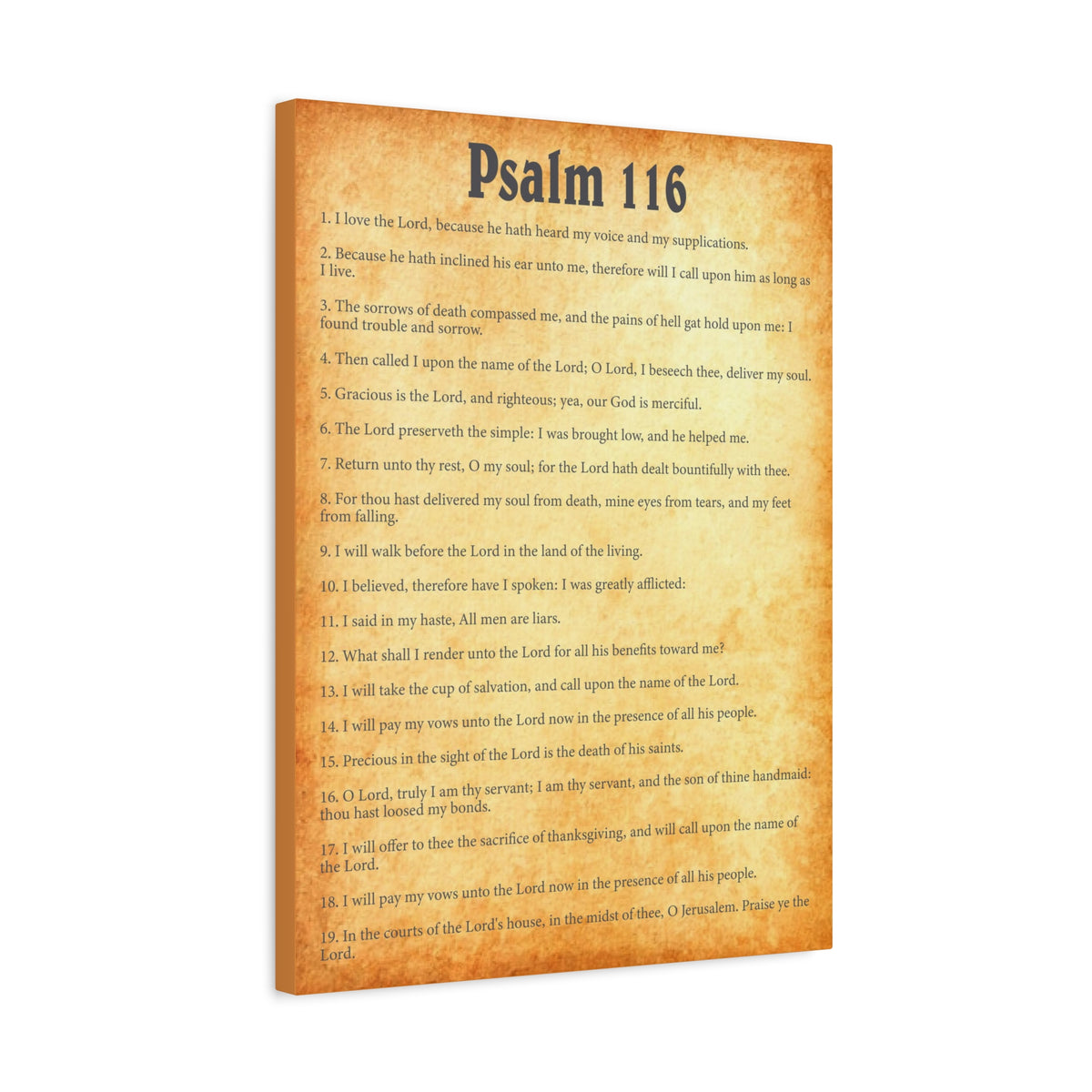 Scripture Walls Psalm 116 Gold Bible Chapter Canvas Christian Wall Art Ready to Hang-Express Your Love Gifts