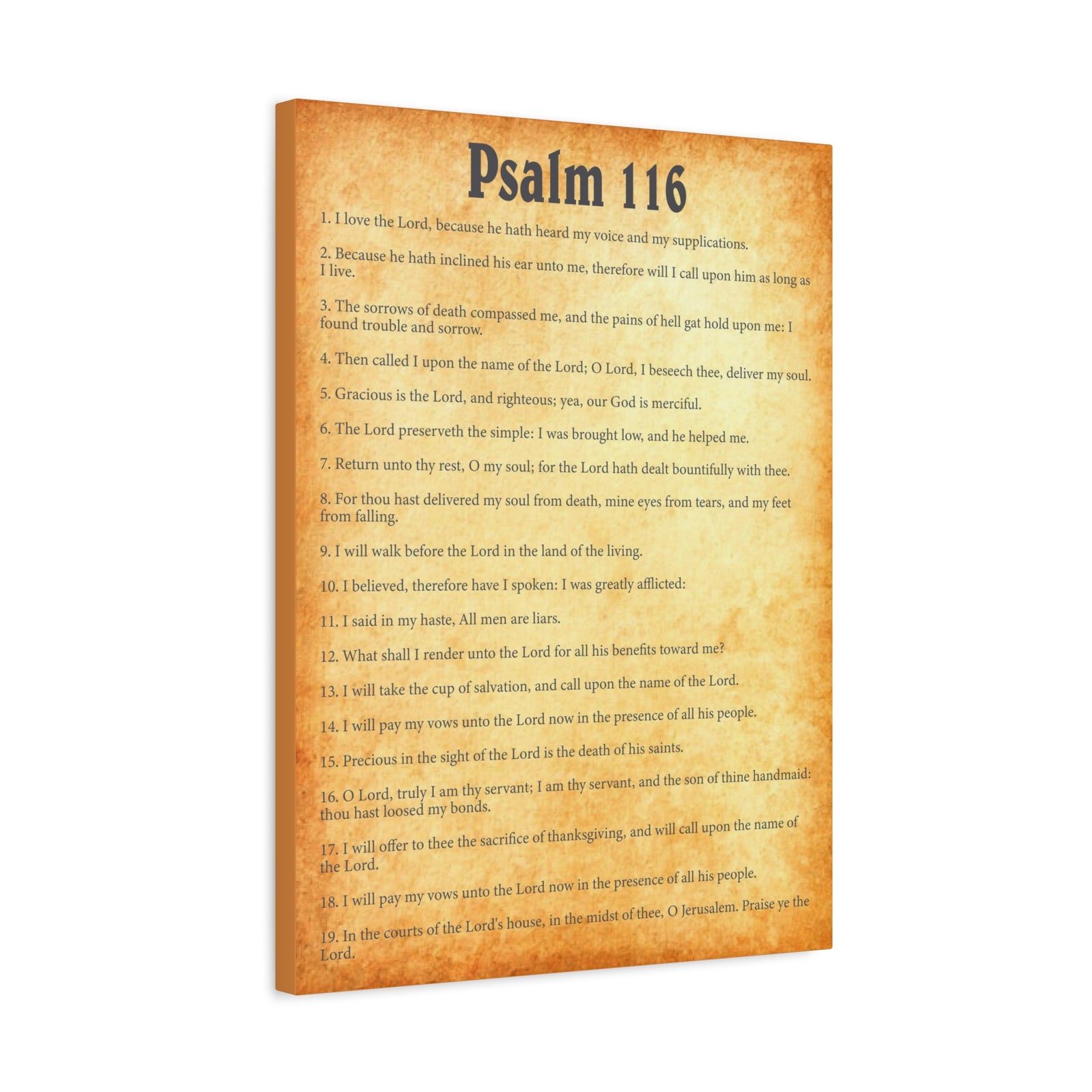 Scripture Walls Psalm 116 Gold Bible Chapter Canvas Christian Wall Art Ready to Hang-Express Your Love Gifts