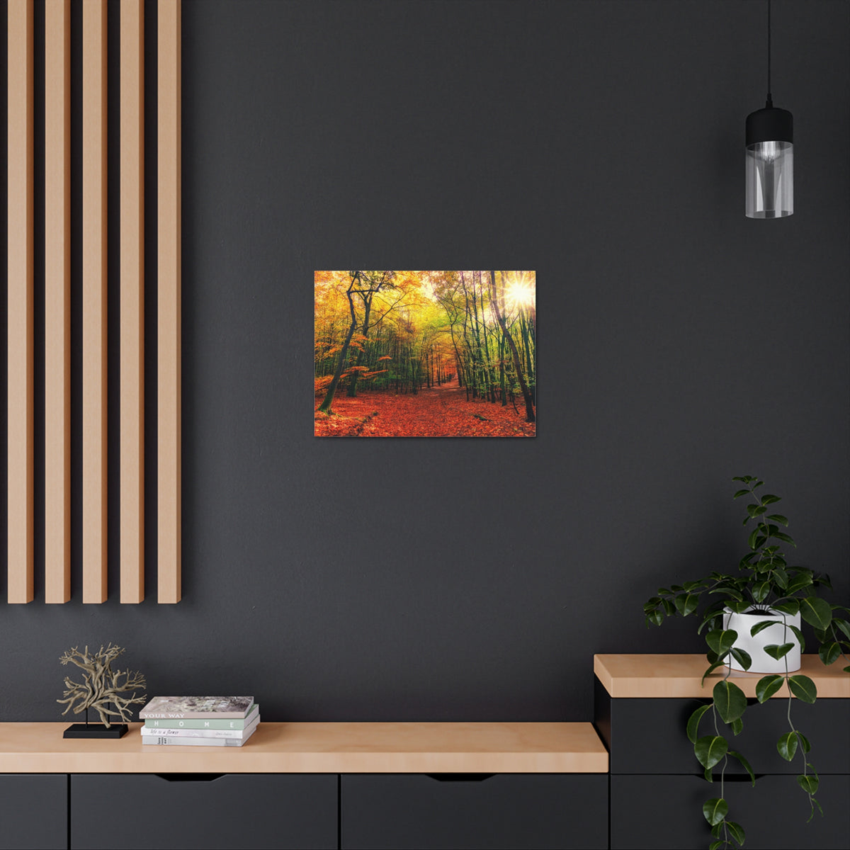 Autumn Forest is Beautiful Forest Floral Nature Photography Canvas Wall Art for Home Decor Ready-to-Hang-Express Your Love Gifts