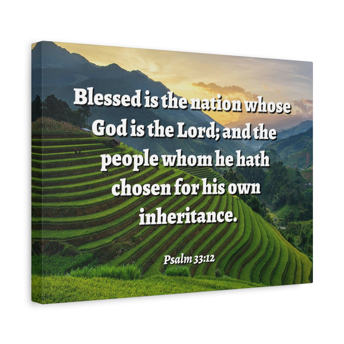 Scripture Walls Blessed Is The Nation Psalm 33:12 Bible Verse Canvas Christian Wall Art Ready to Hang-Express Your Love Gifts