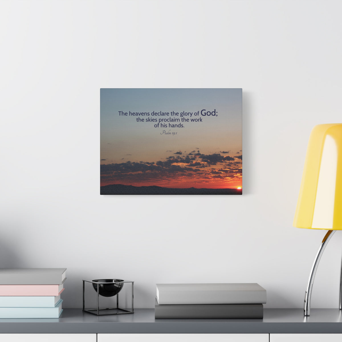 Scripture Canvas The Heavens Declare Psalm 19:1 Christian Wall Art Bible Verse Print Ready to Hang-Express Your Love Gifts