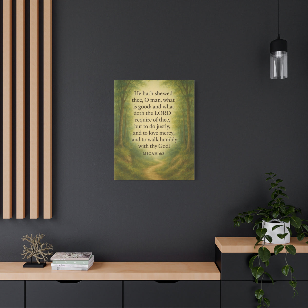 Bible Verse Canvas Micah 6:8 Christian Home Décor Wall Art Scripture Ready to Hang Faith Print-Express Your Love Gifts