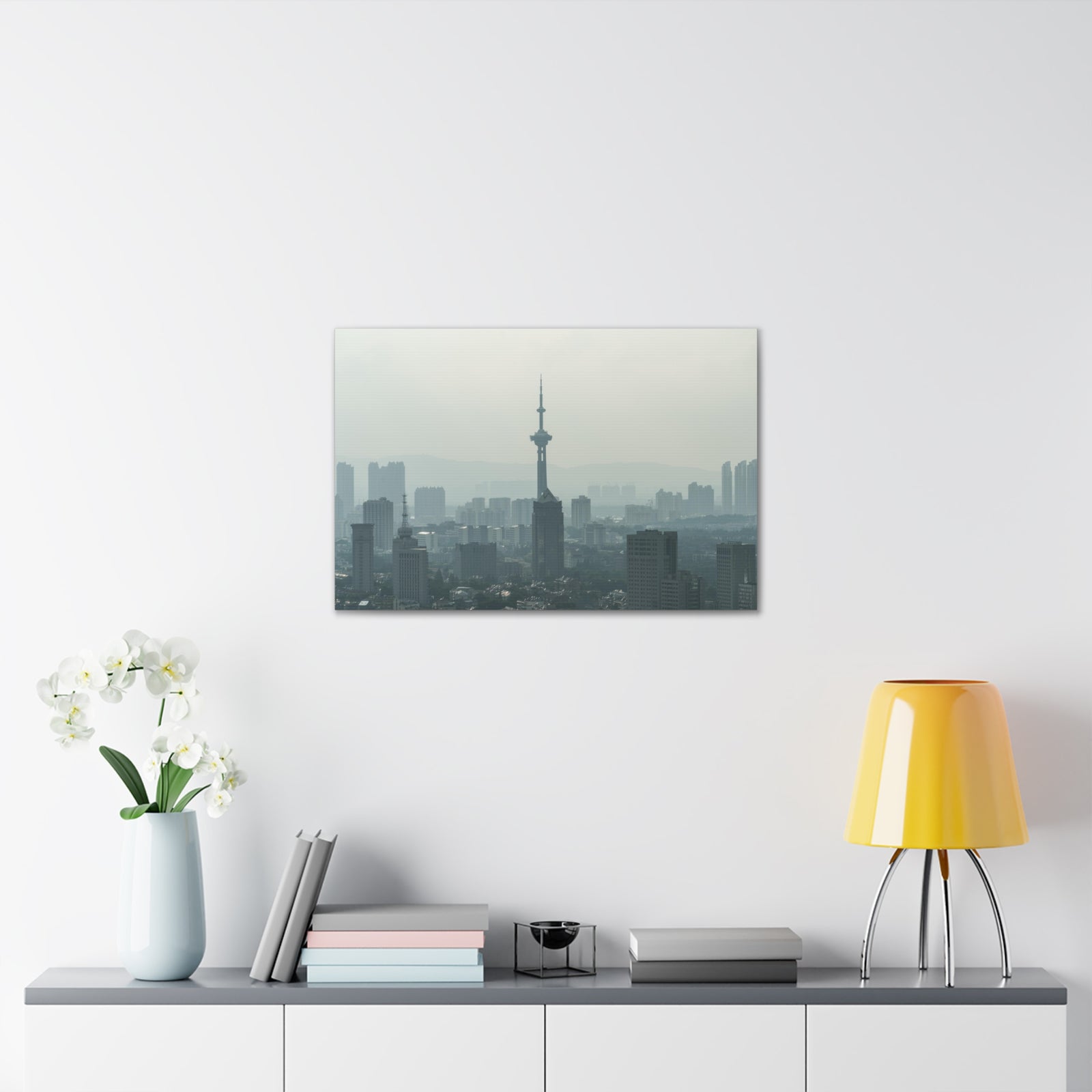Shanghai Black And White Skyline Canvas Artwork High-Quality Breathtaking Stunning Cityscape for Home Decor Ready to Hang-Express Your Love Gifts