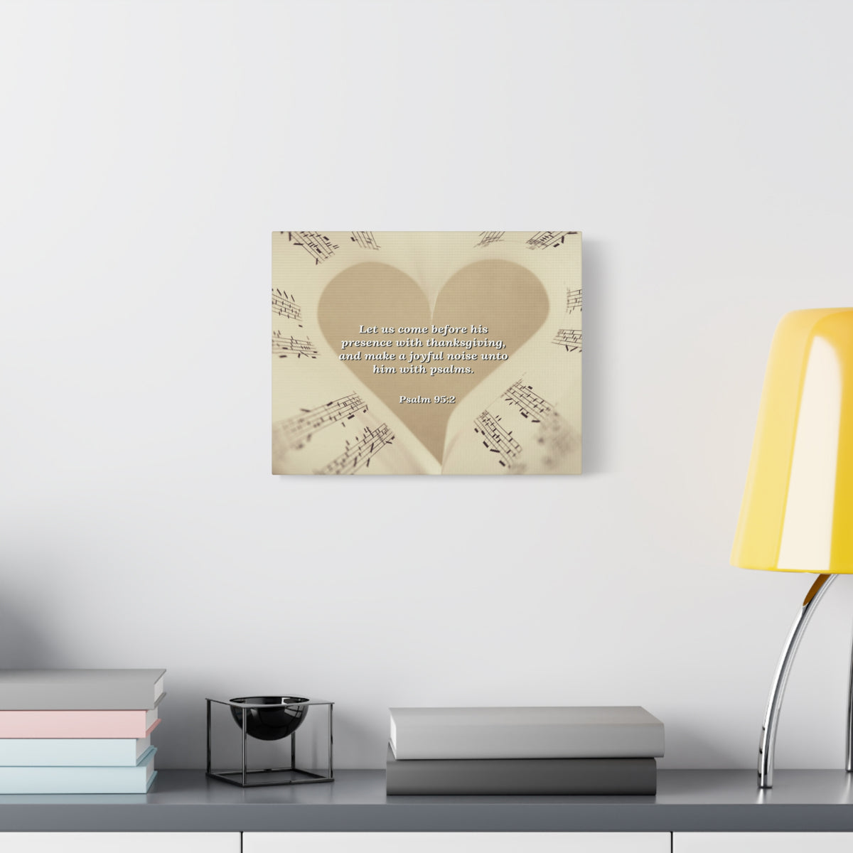 Scripture Canvas A Joyful Noise Psalm 95:2 Christian Wall Art Bible Verse Print Ready to Hang-Express Your Love Gifts
