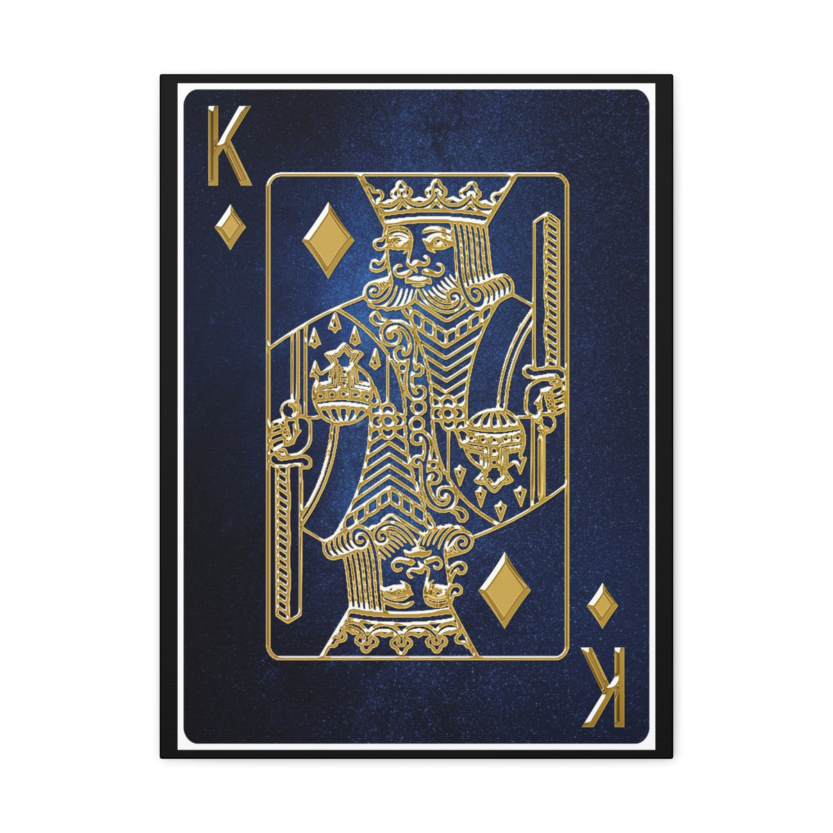 King Of Diamonds Space Background Playing Card Canvas Wall Art for Home Decor Ready-to-Hang-Express Your Love Gifts