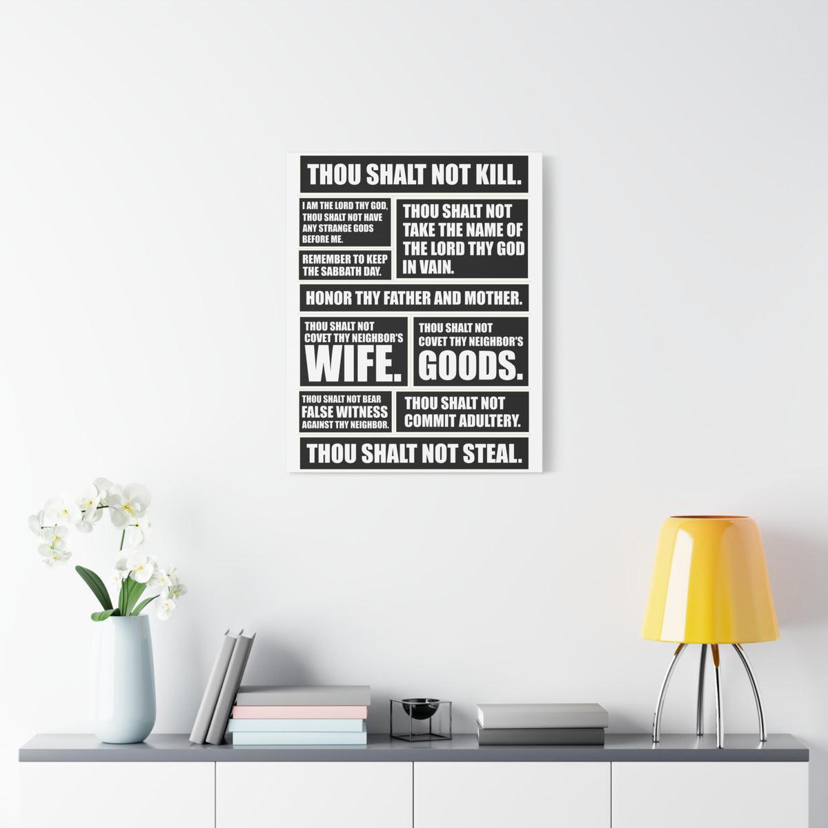 Scripture Walls The Ten Commandments Deuteronomy 4:13 Christian Wall Art Print Ready to Hang-Express Your Love Gifts