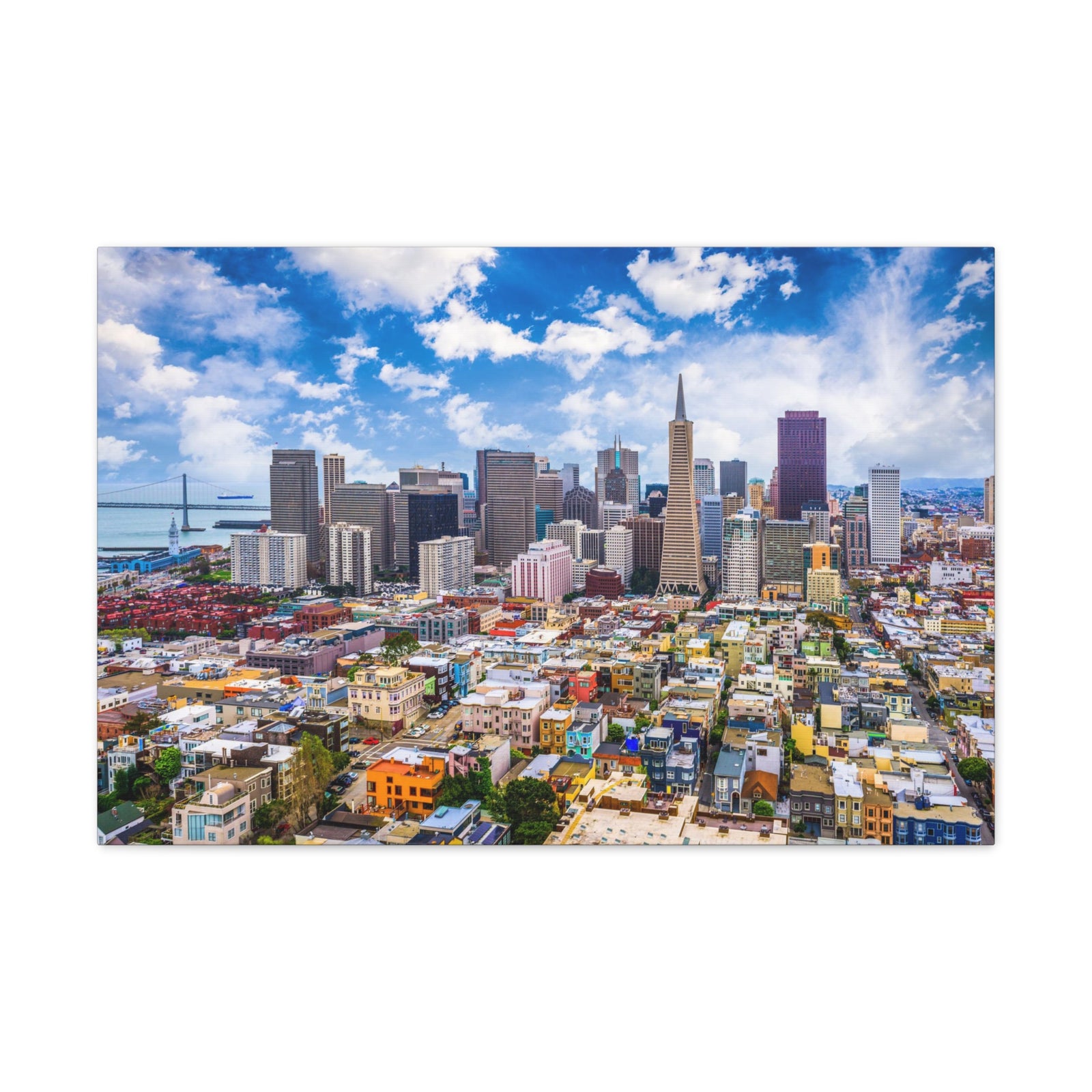 San Francisco Daytime Skyline Canvas Artwork High-Quality Breathtaking Stunning Cityscape for Home Decor Ready to Hang-Express Your Love Gifts